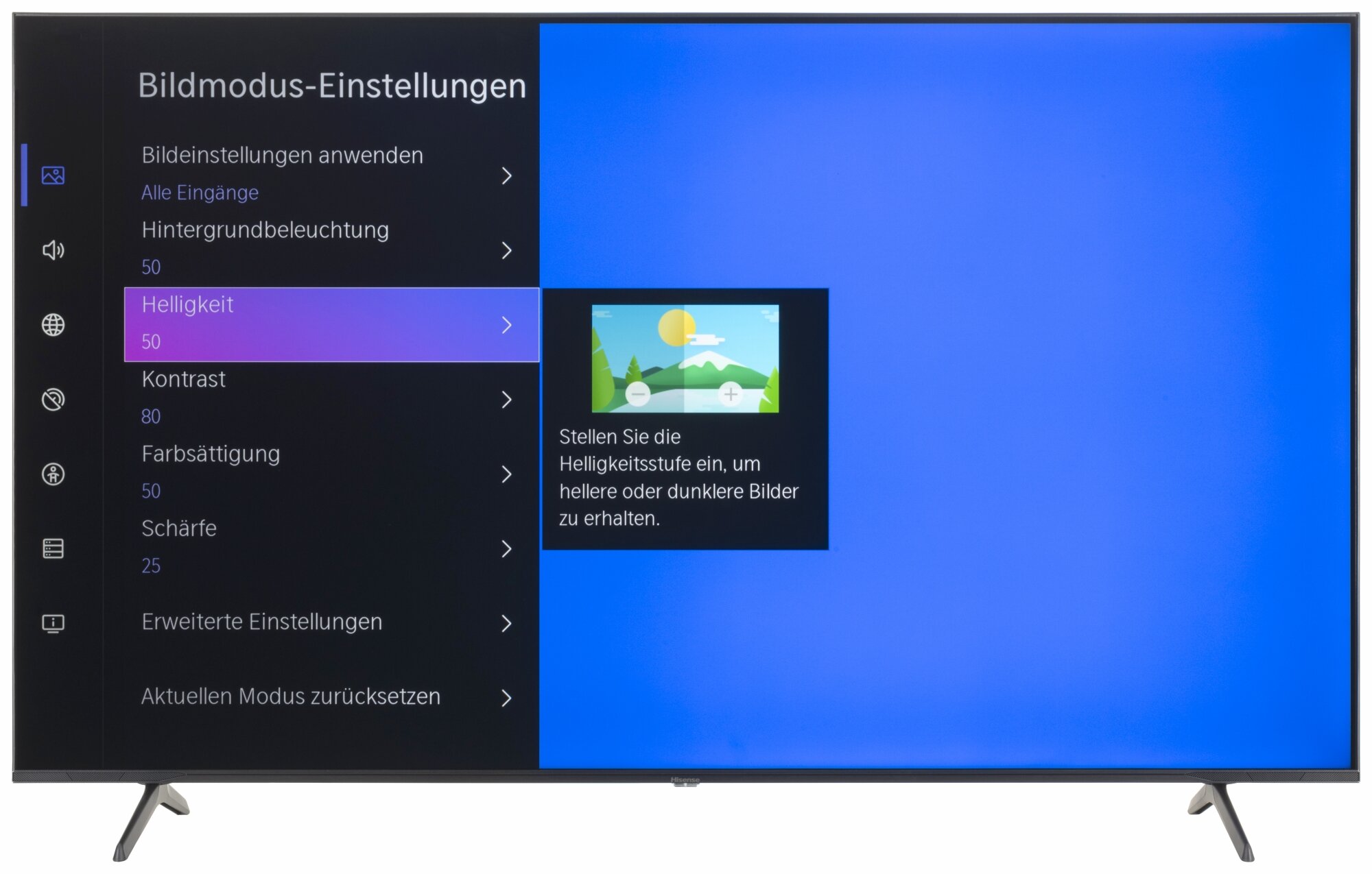Hisense 65E7NQ PRO Bildschirmmenü