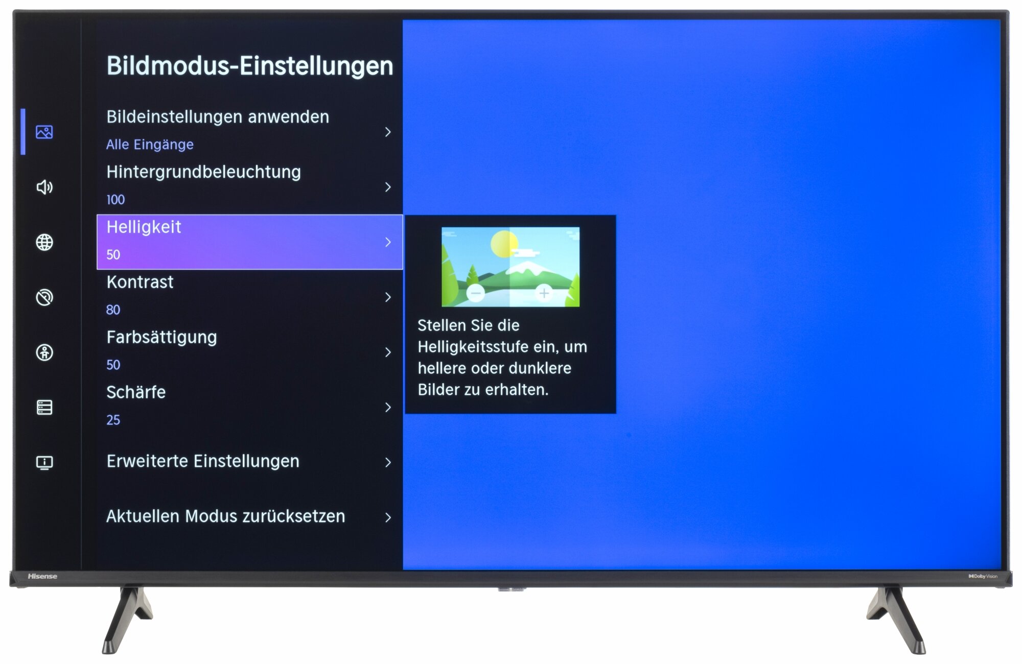 Hisense 43A6N Bildschirmmenü