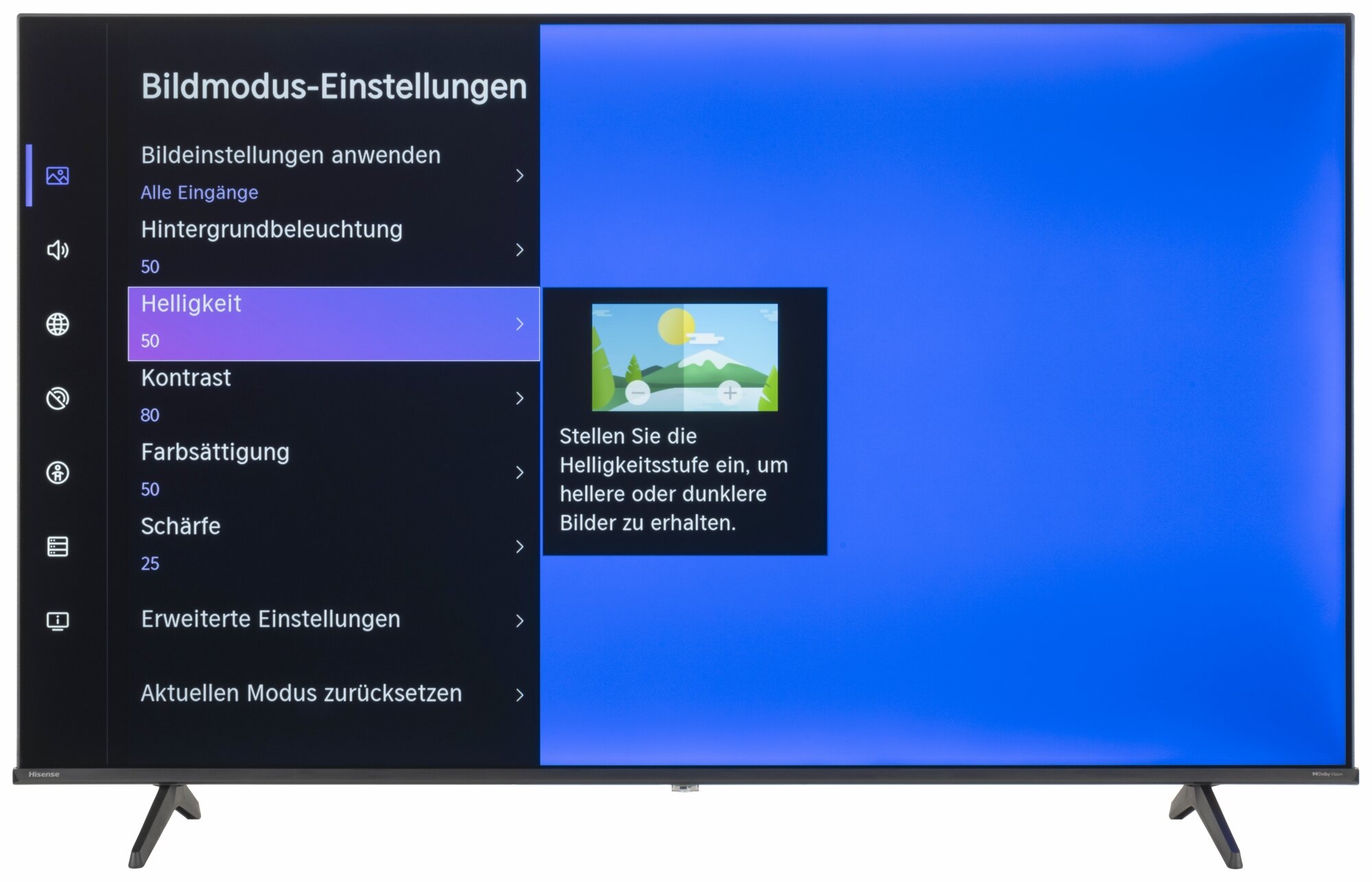 Hisense 55A6N Bildschirmmenü
