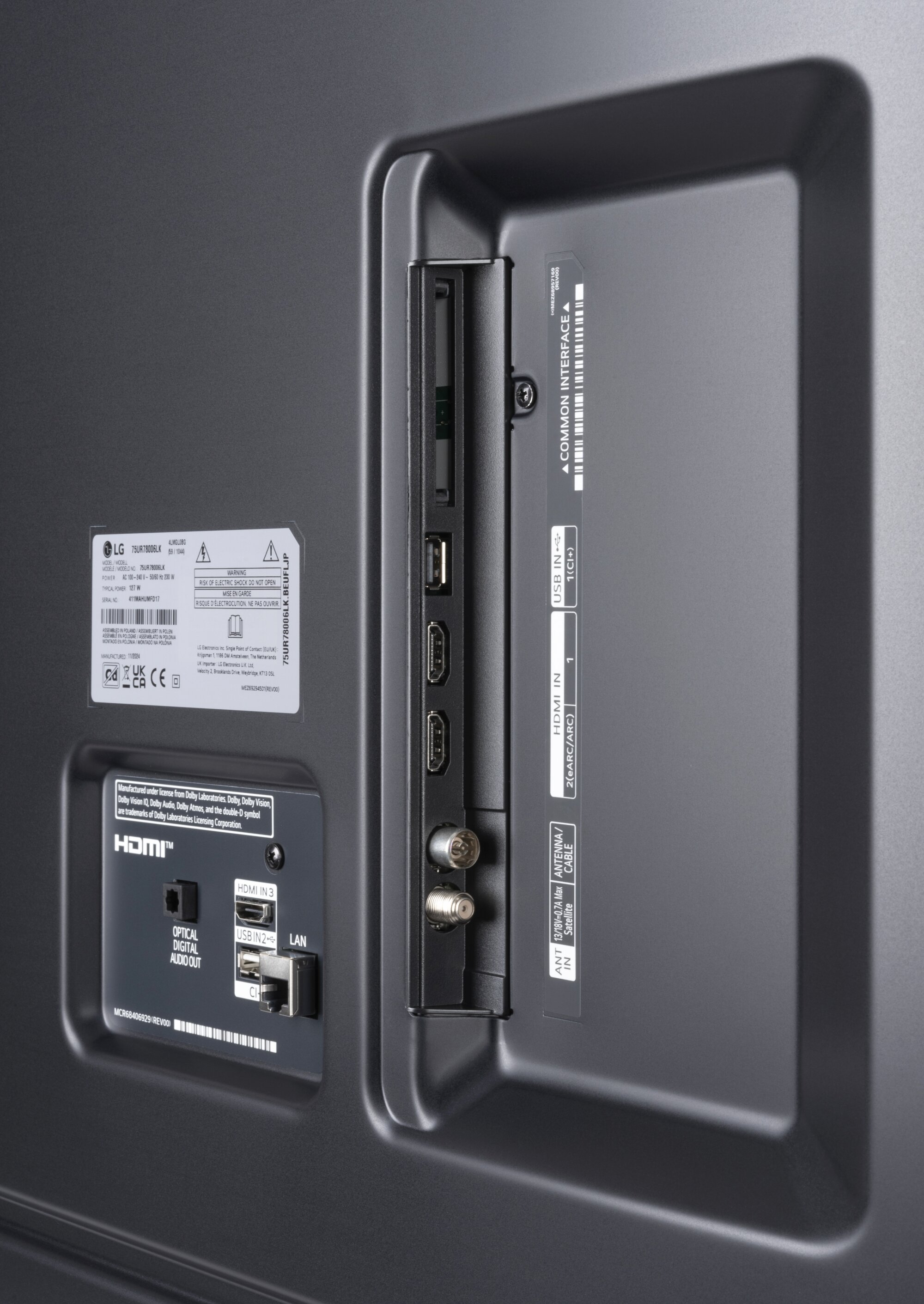 LG 75UR78006LK Anschlüsse