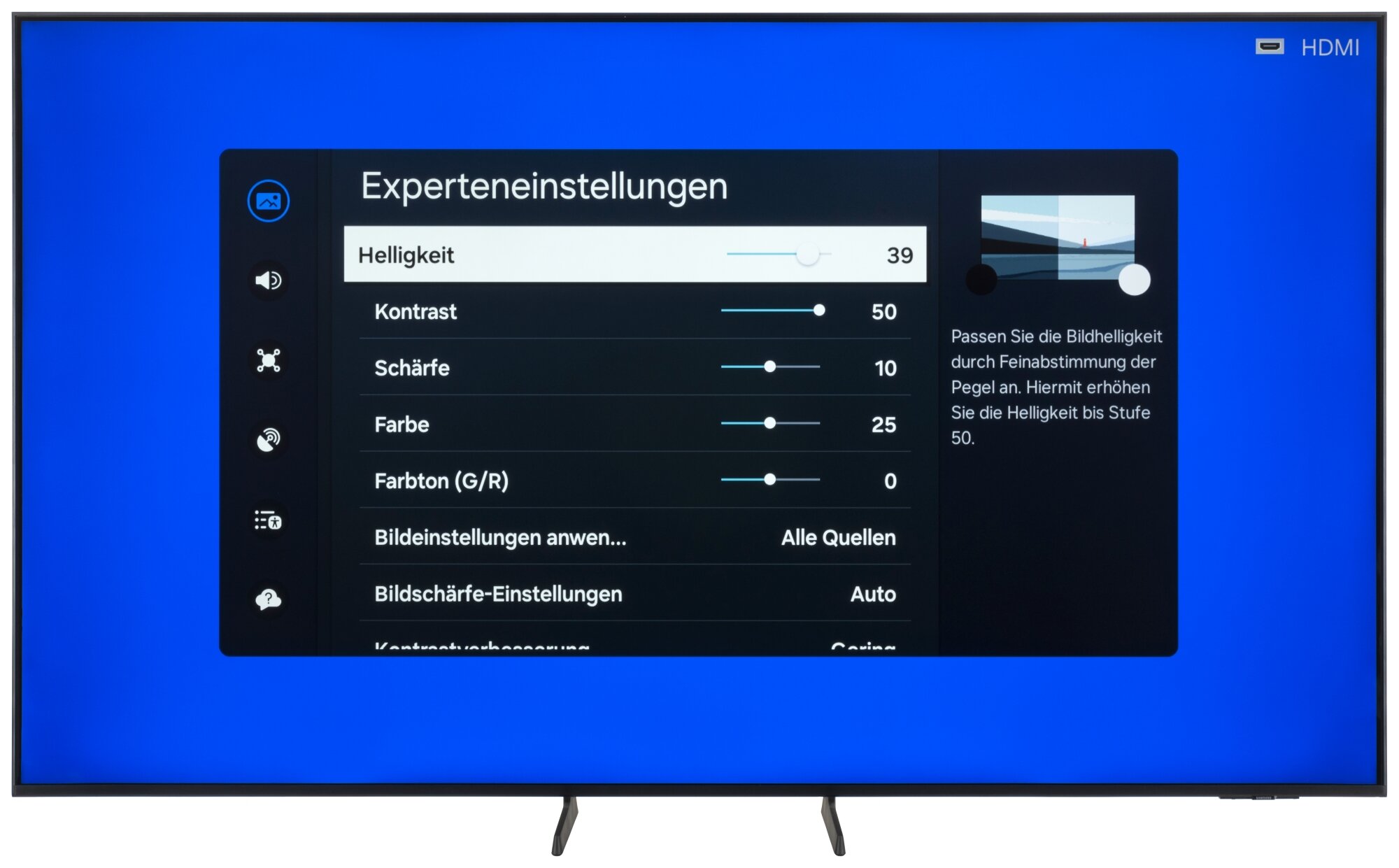 Samsung GU75DU7179U Bildschirmmenü