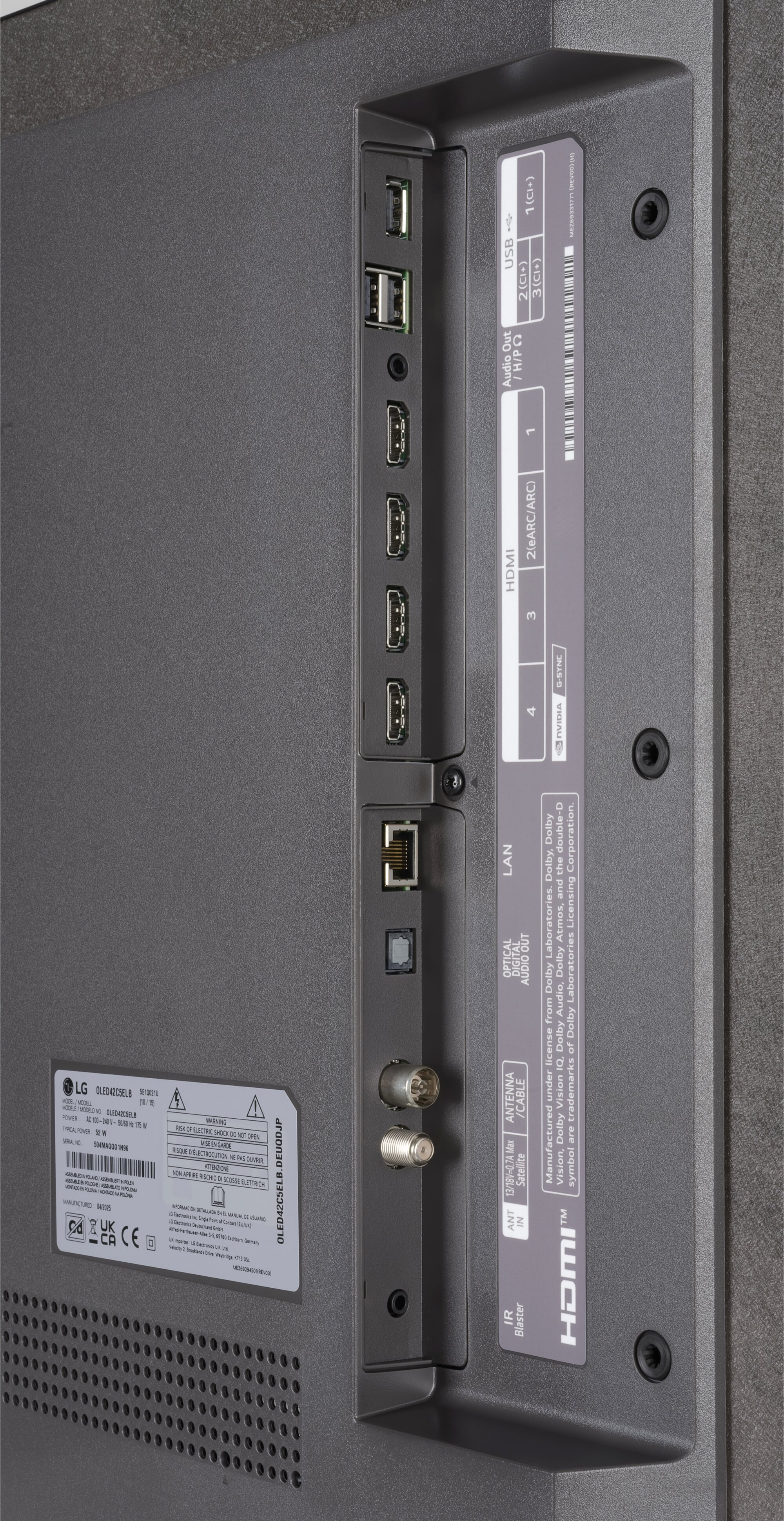 LG OLED42C5ELB Anschlüsse