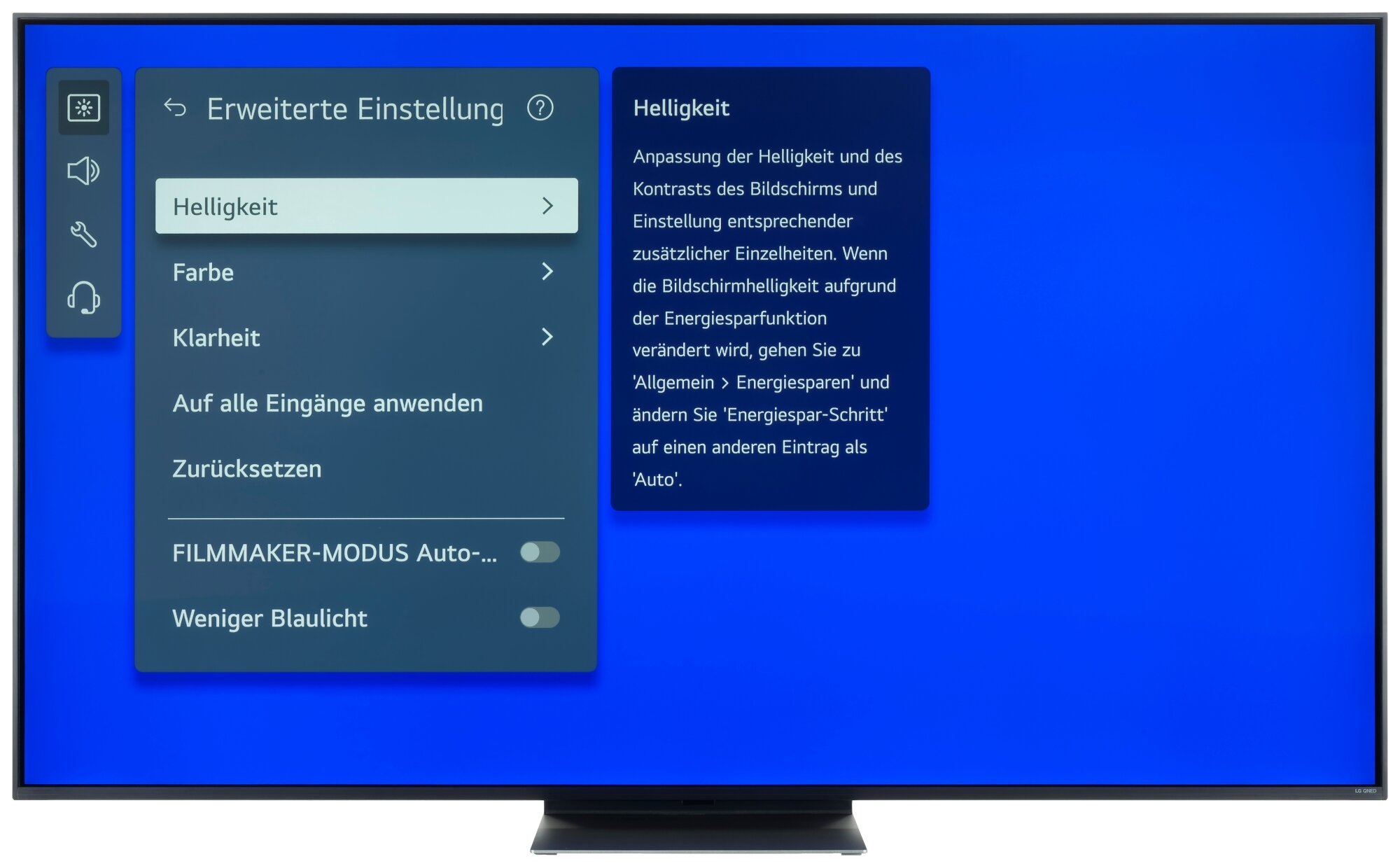 LG 65QNED86A6A Bildschirmmenü