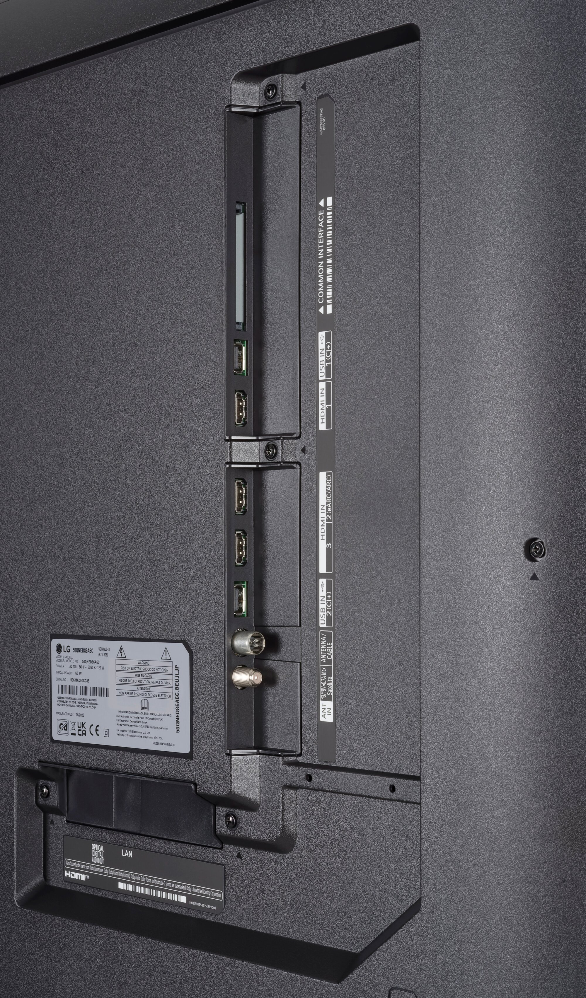 LG 50QNED86A6C Anschlüsse