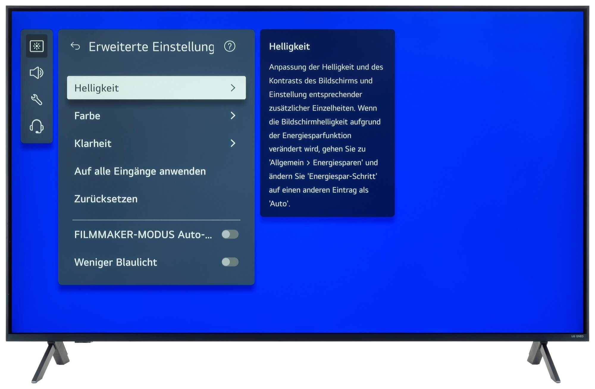 LG 55QNED82A6B Bildschirmmenü