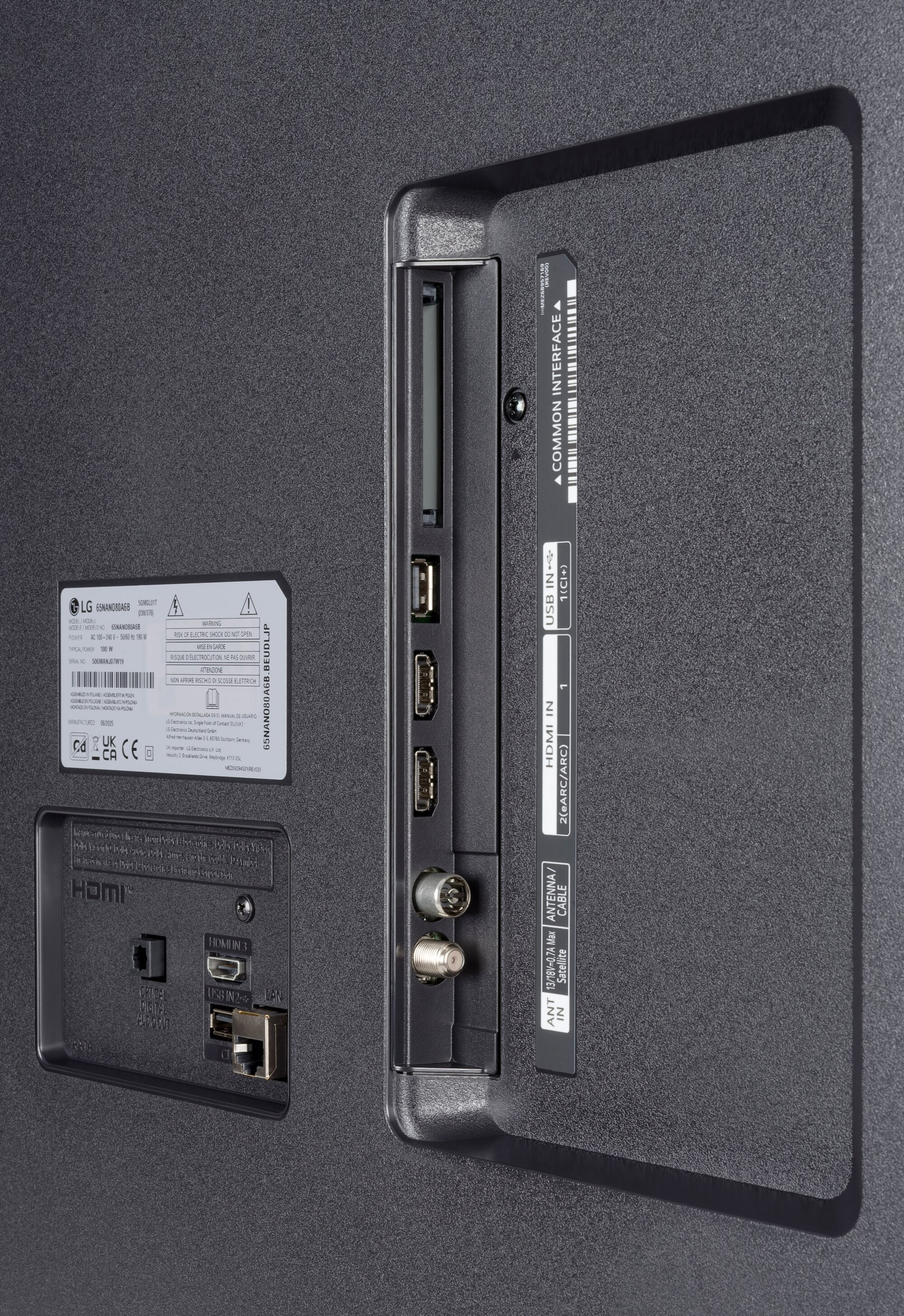 LG 65NANO80A6B Anschlüsse