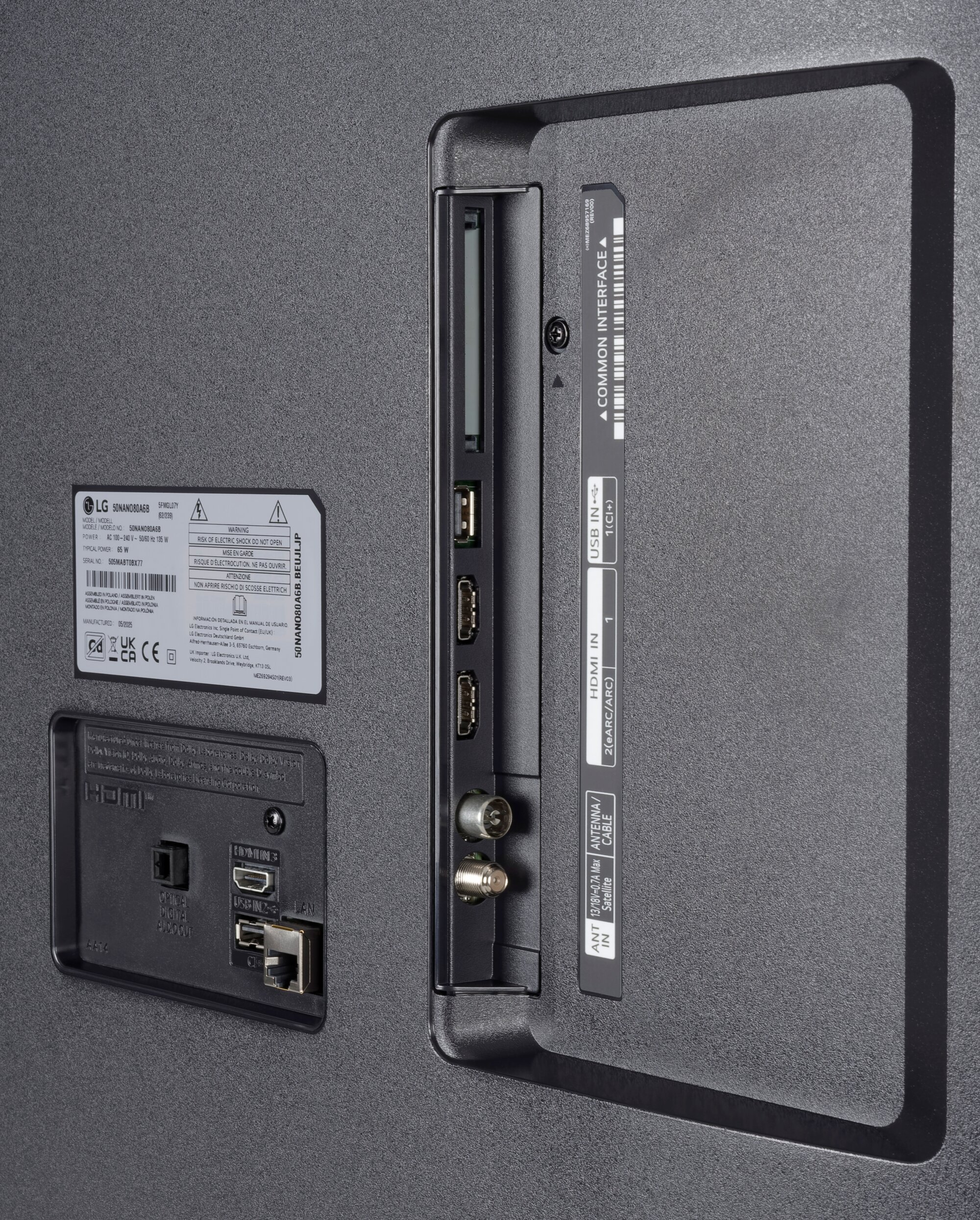 LG 50NANO80A6B Anschlüsse