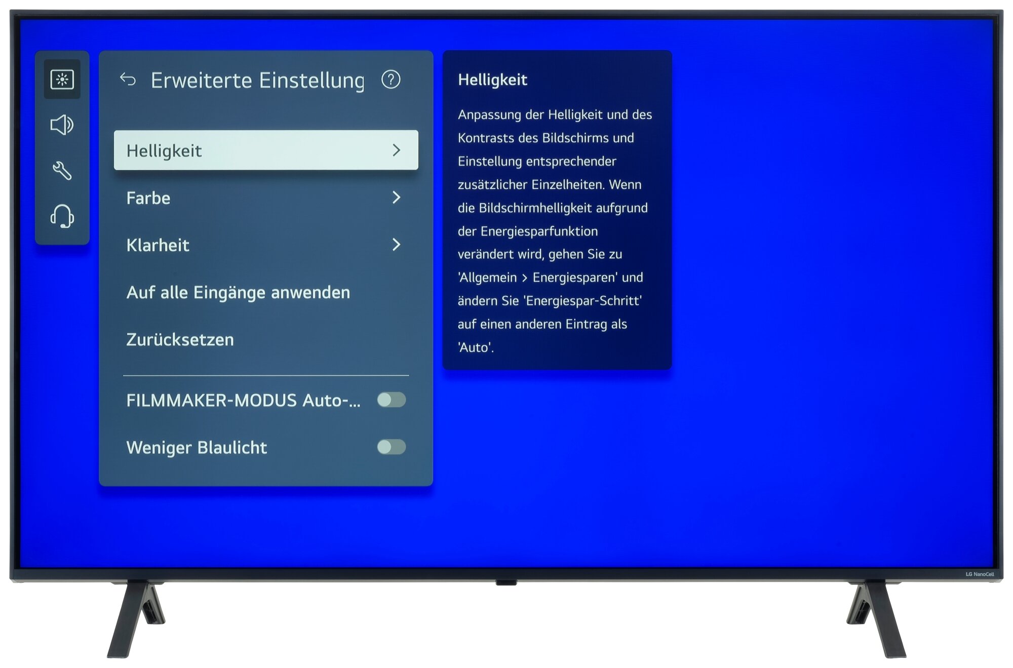 LG 50NANO80A6B Bildschirmmenü