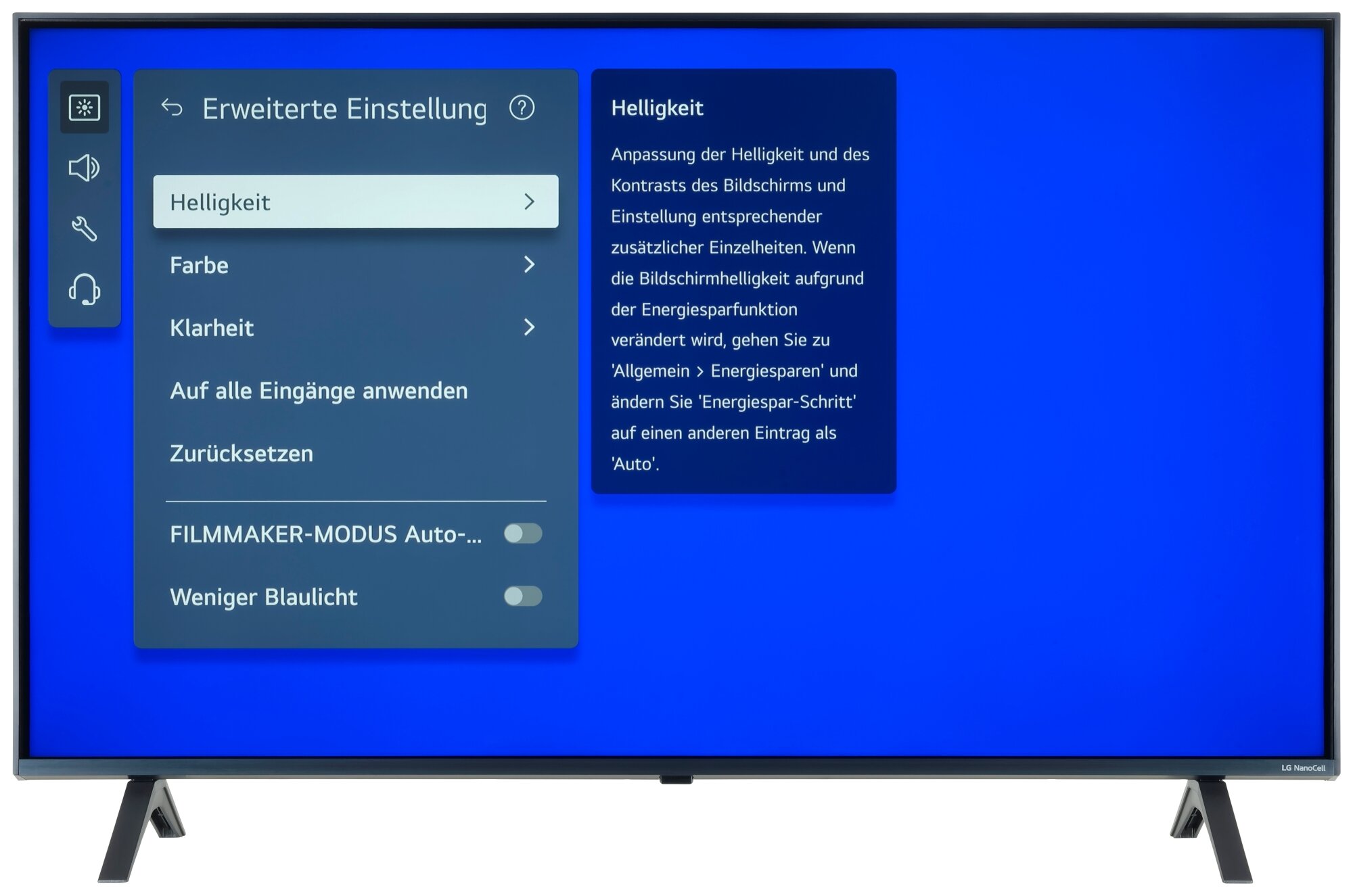 LG 43NANO80A6B Bildschirmmenü
