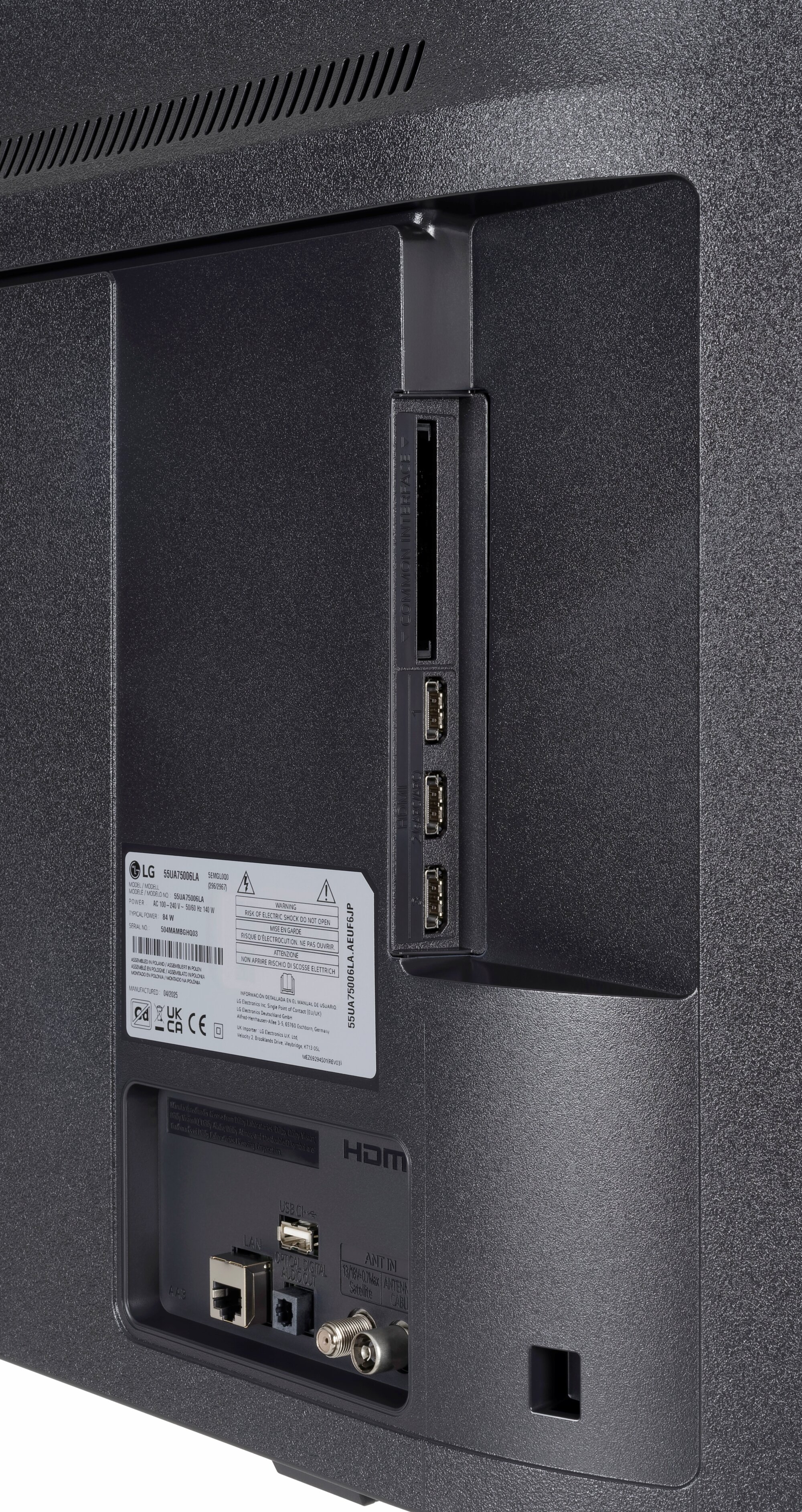 LG 55UA75006LA Anschlüsse