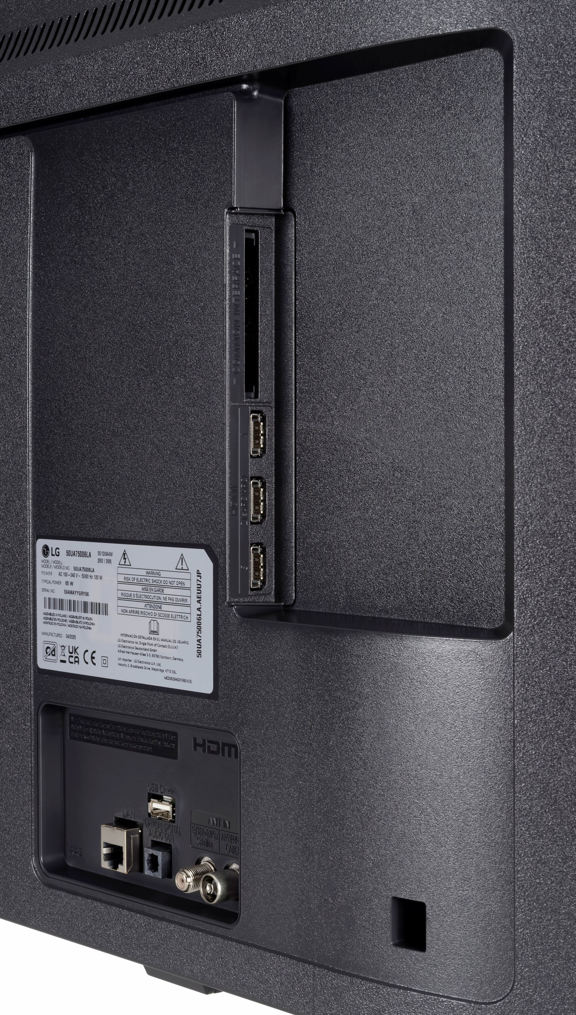 LG 50UA75006LA Anschlüsse