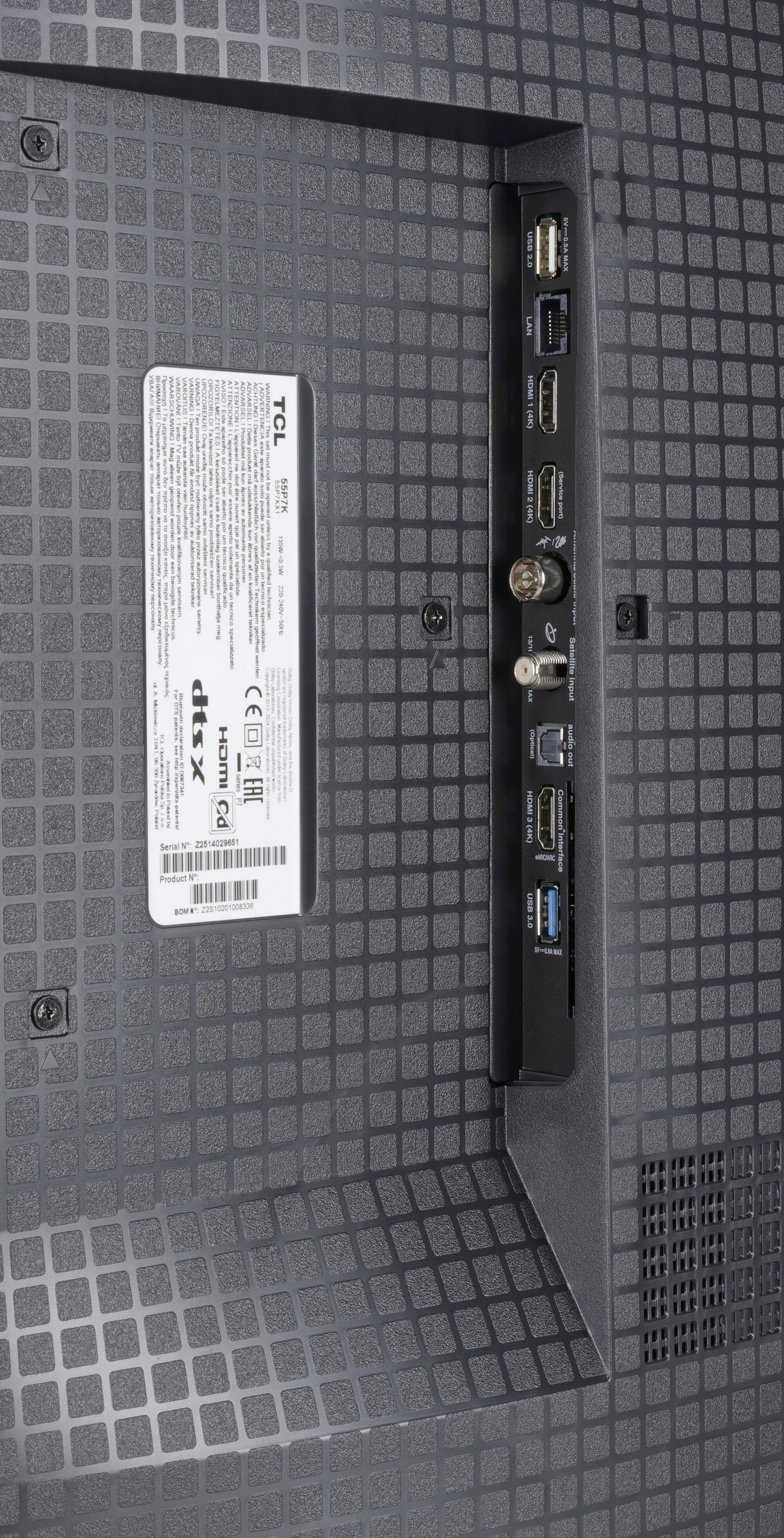 TCL 55P7K Anschlüsse