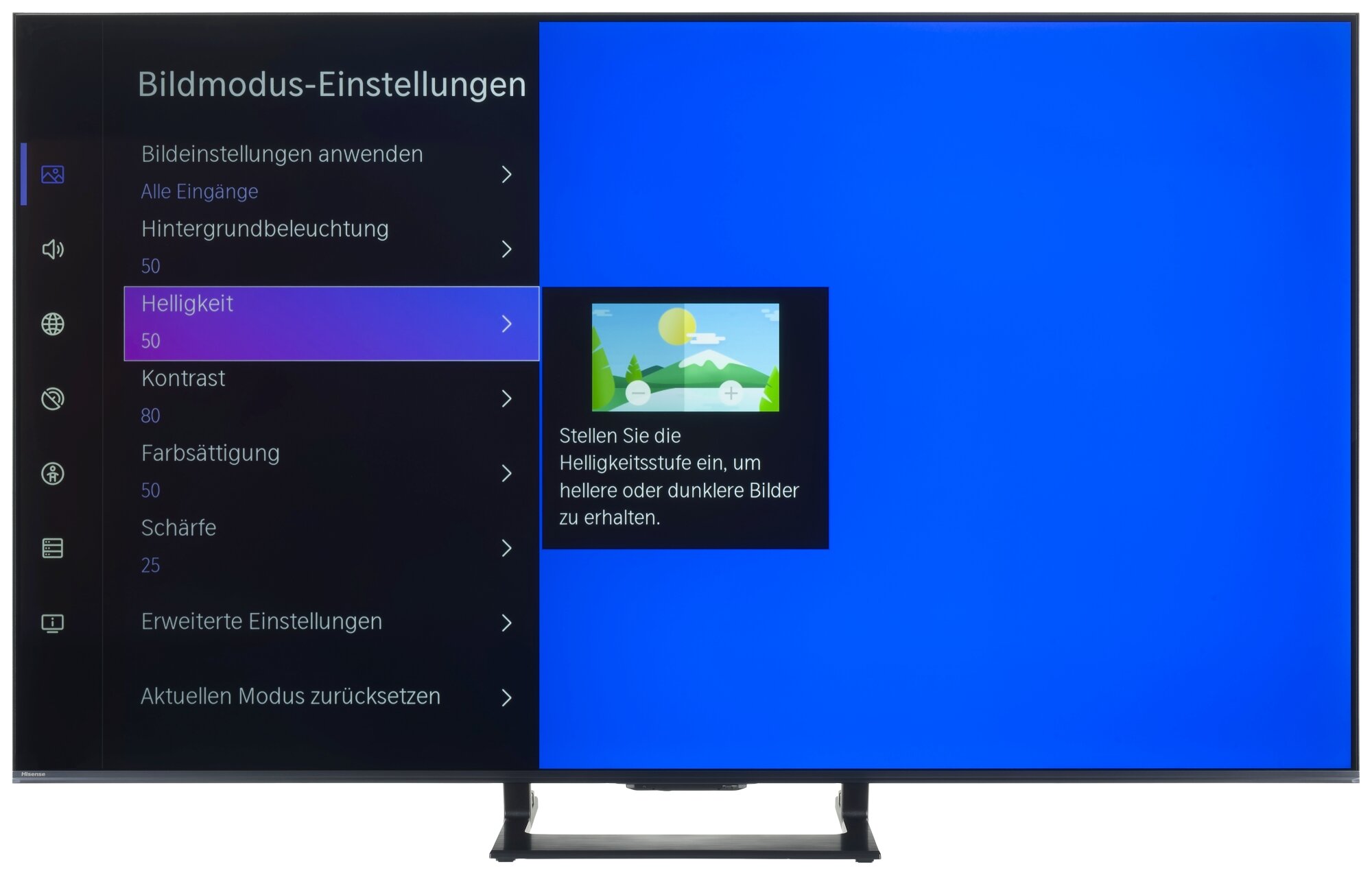 Hisense 65U7Q Bildschirmmenü