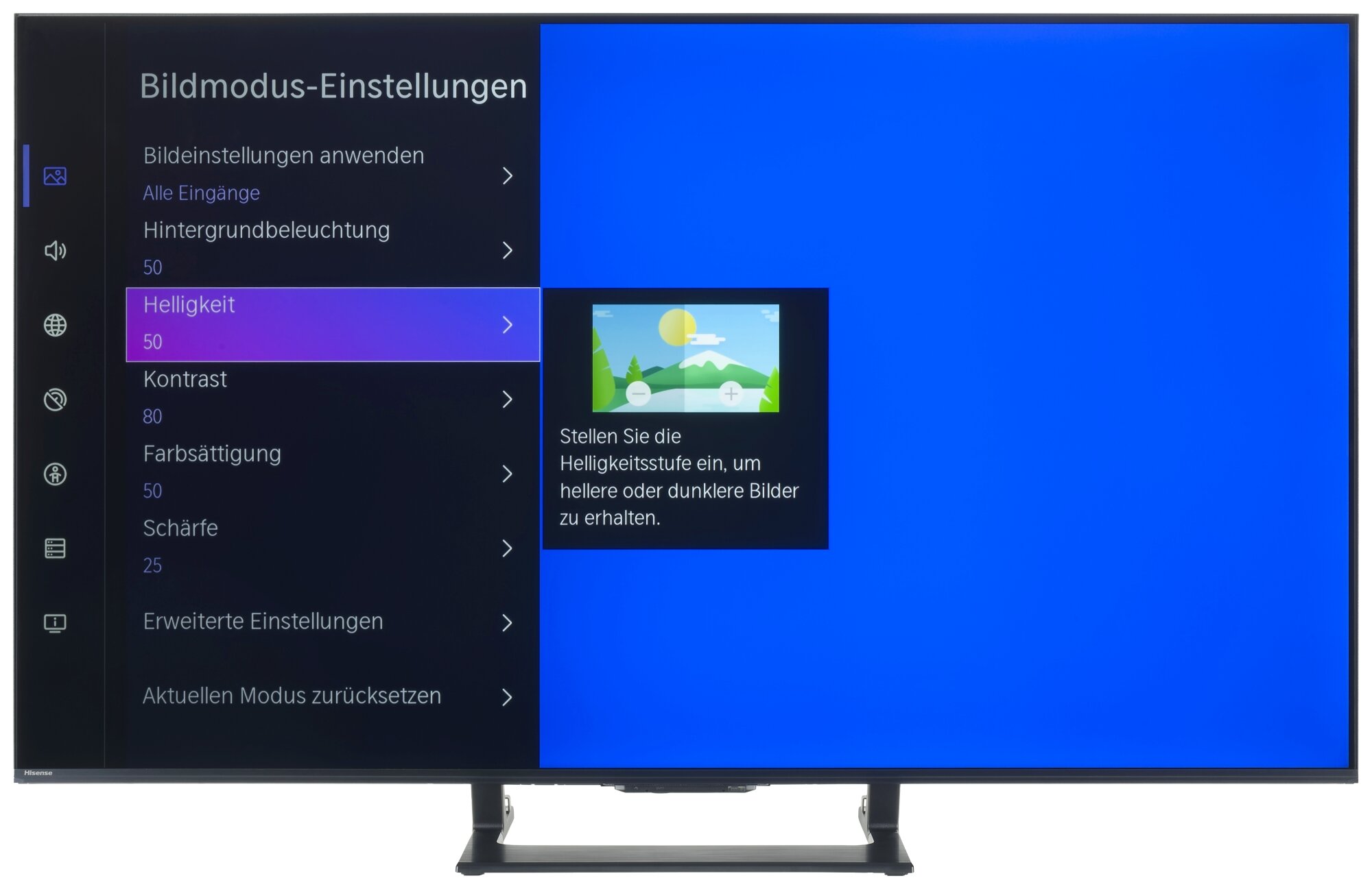 Hisense 55U7Q Bildschirmmenü