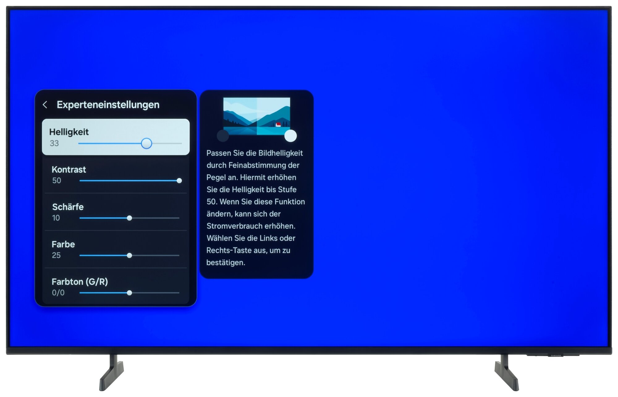 Samsung GU50U8079FU Bildschirmmenü