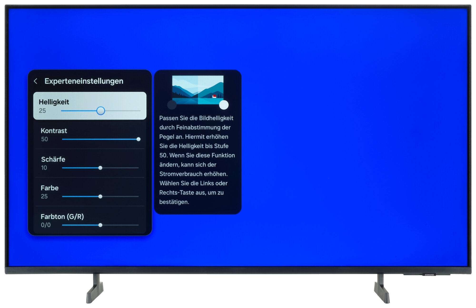 Samsung GU43U8079FU Bildschirmmenü