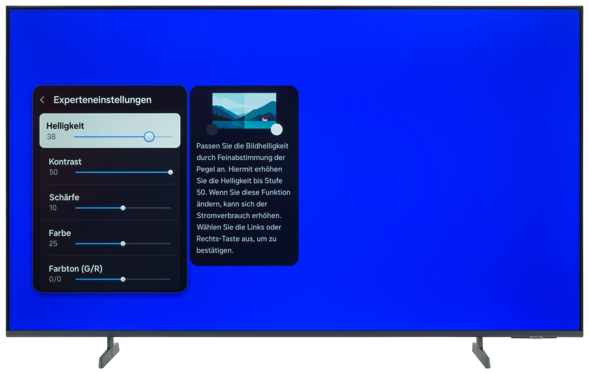 Samsung GU55U7099FU Bildschirmmenü