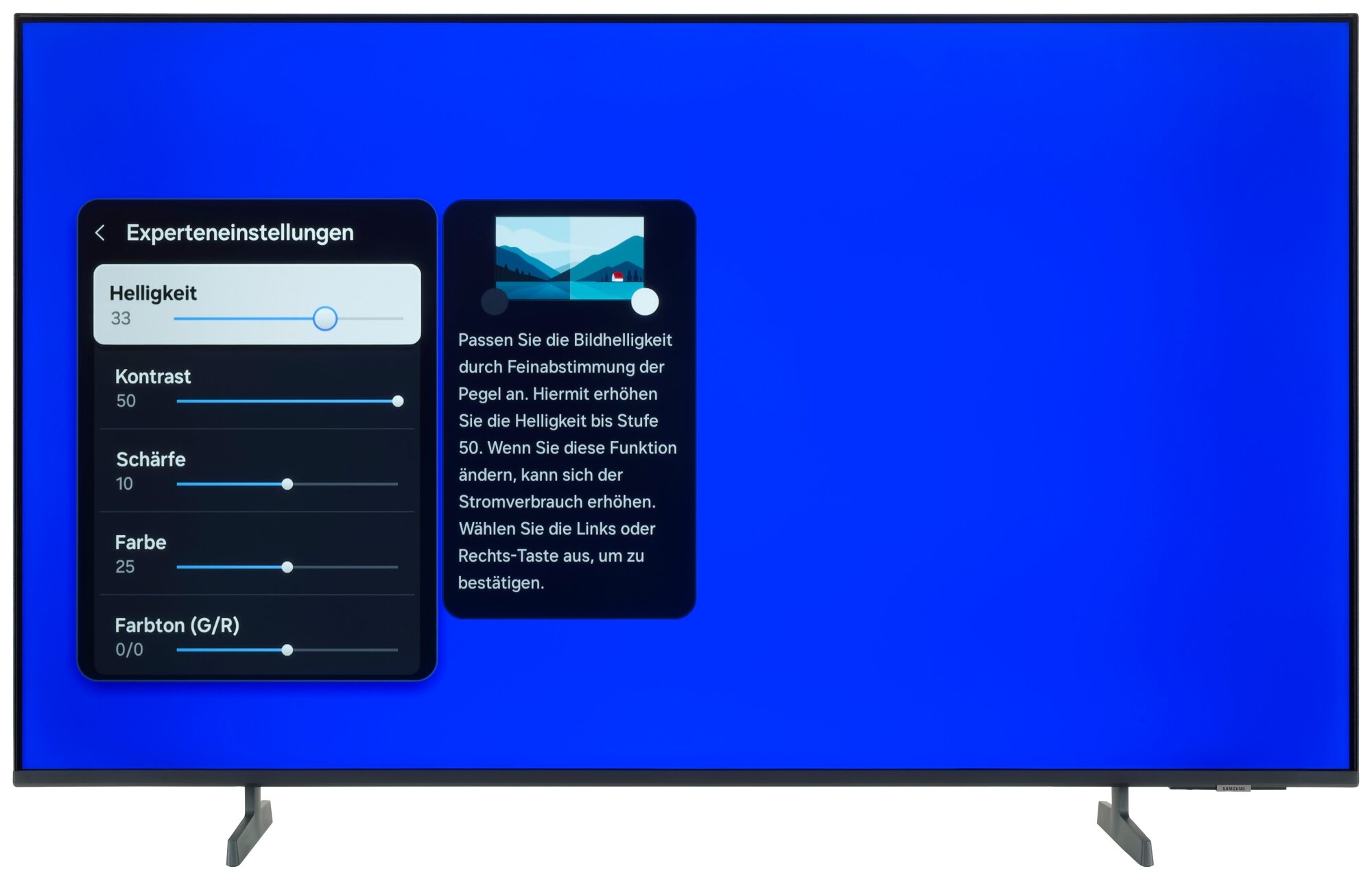 Samsung GU50U7099FU Bildschirmmenü