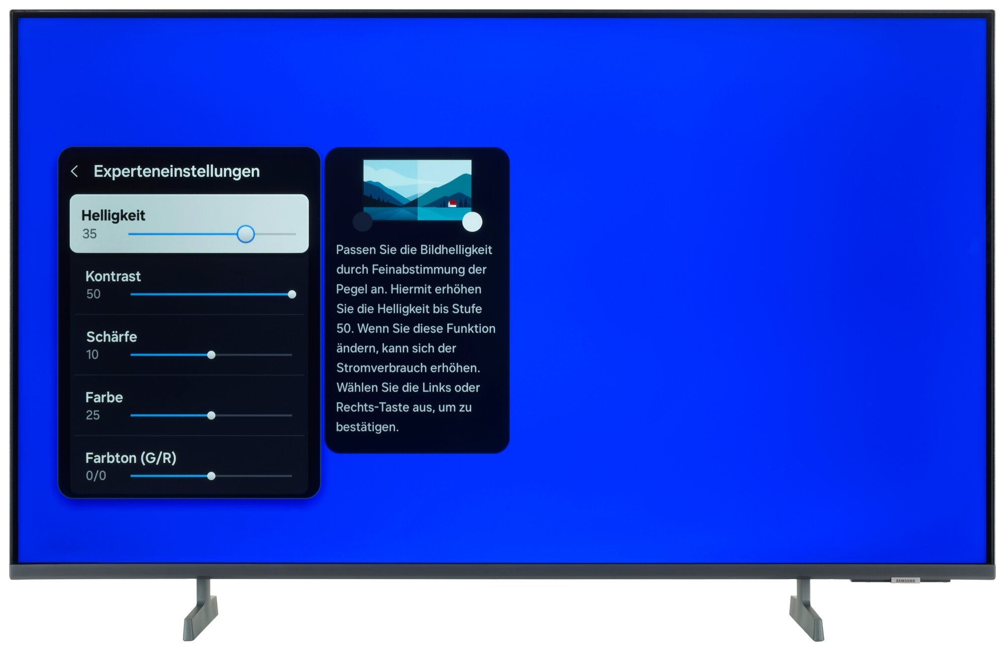 Samsung GU43U7099FU Bildschirmmenü