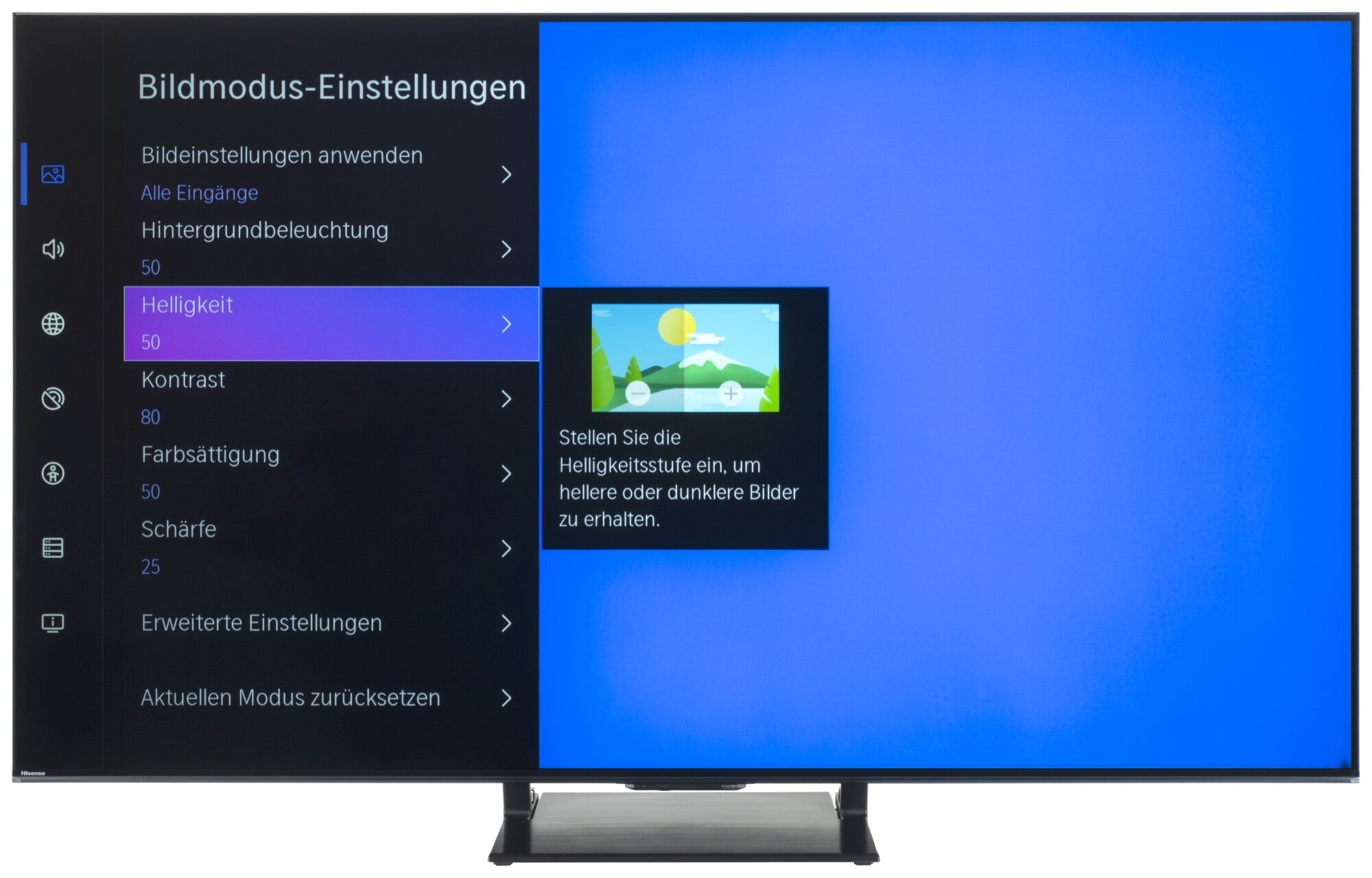 Hisense 65U7Q Pro Bildschirmmenü