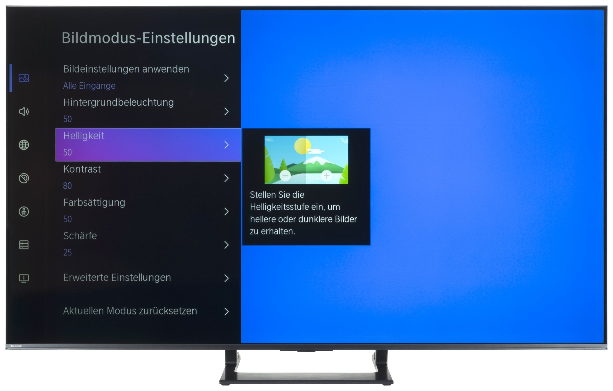 Hisense 65E8Q Bildschirmmenü