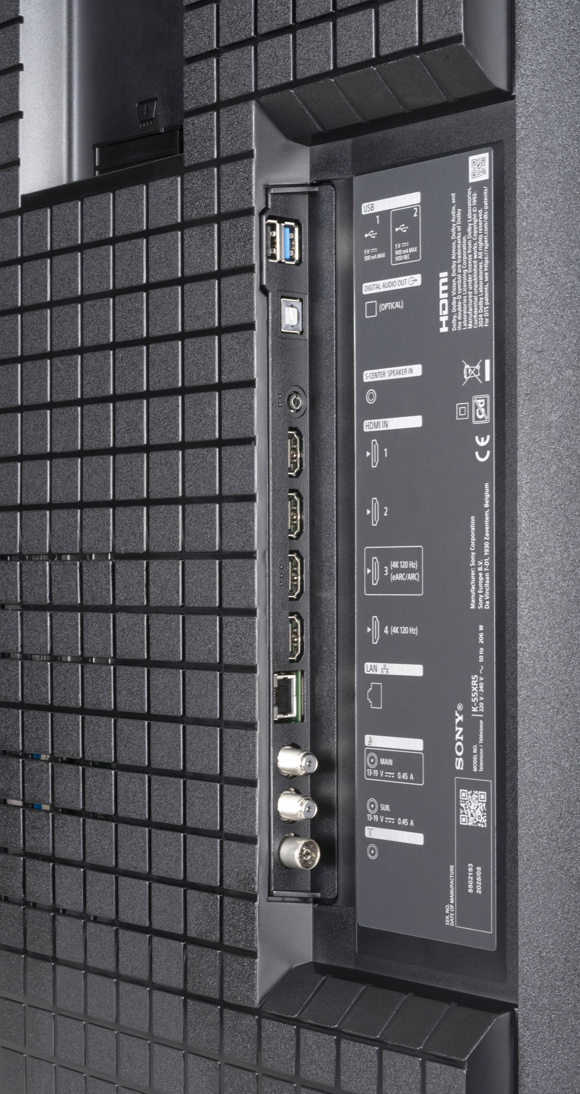 Sony K-55XR5 Anschlüsse