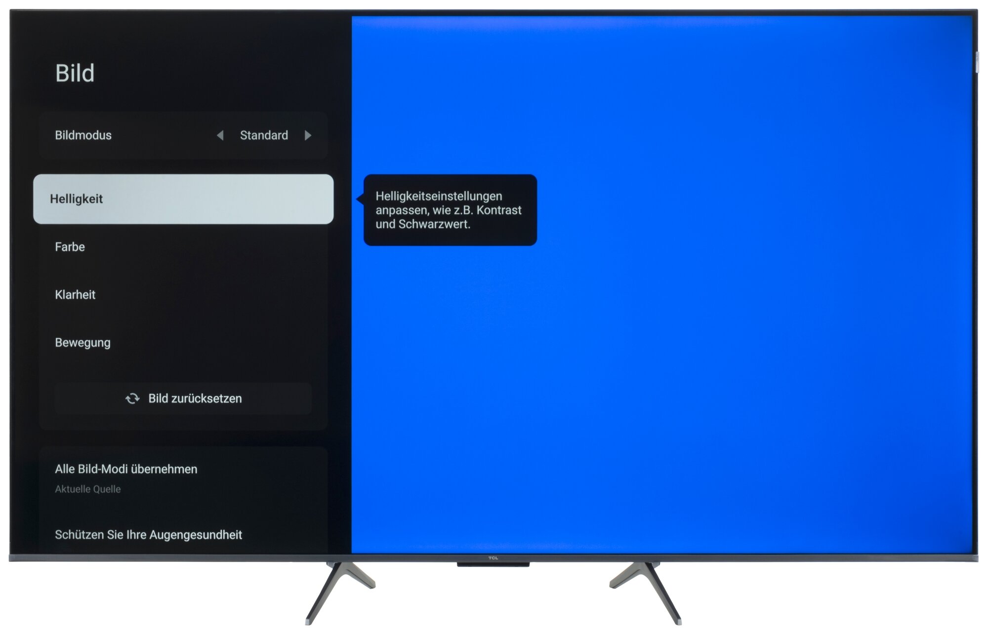 TCL 65P8K Bildschirmmenü