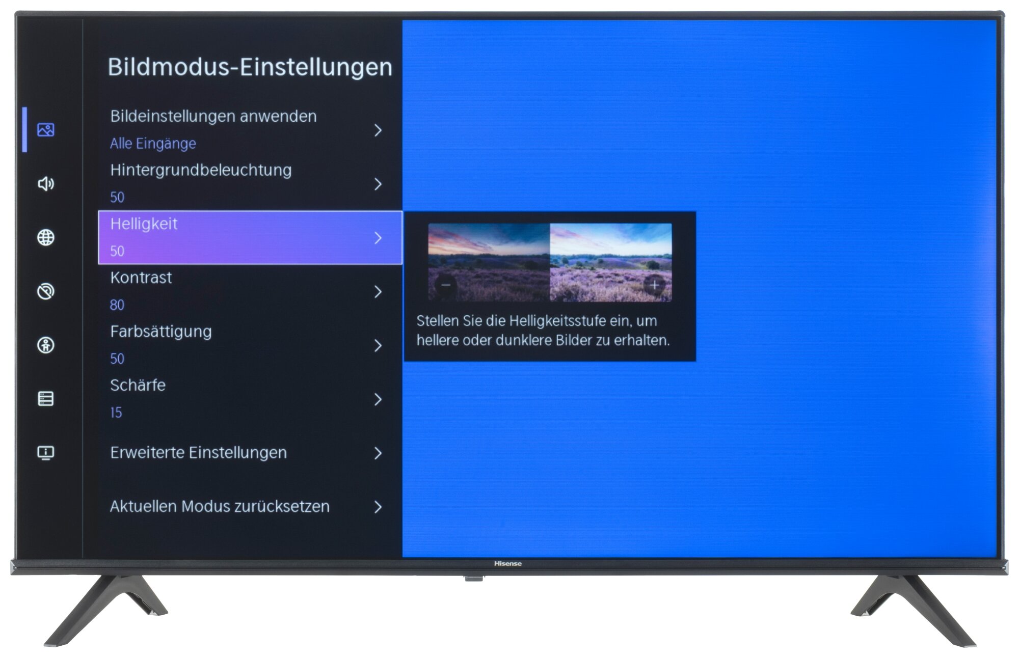 Hisense 40A4Q Bildschirmmenü