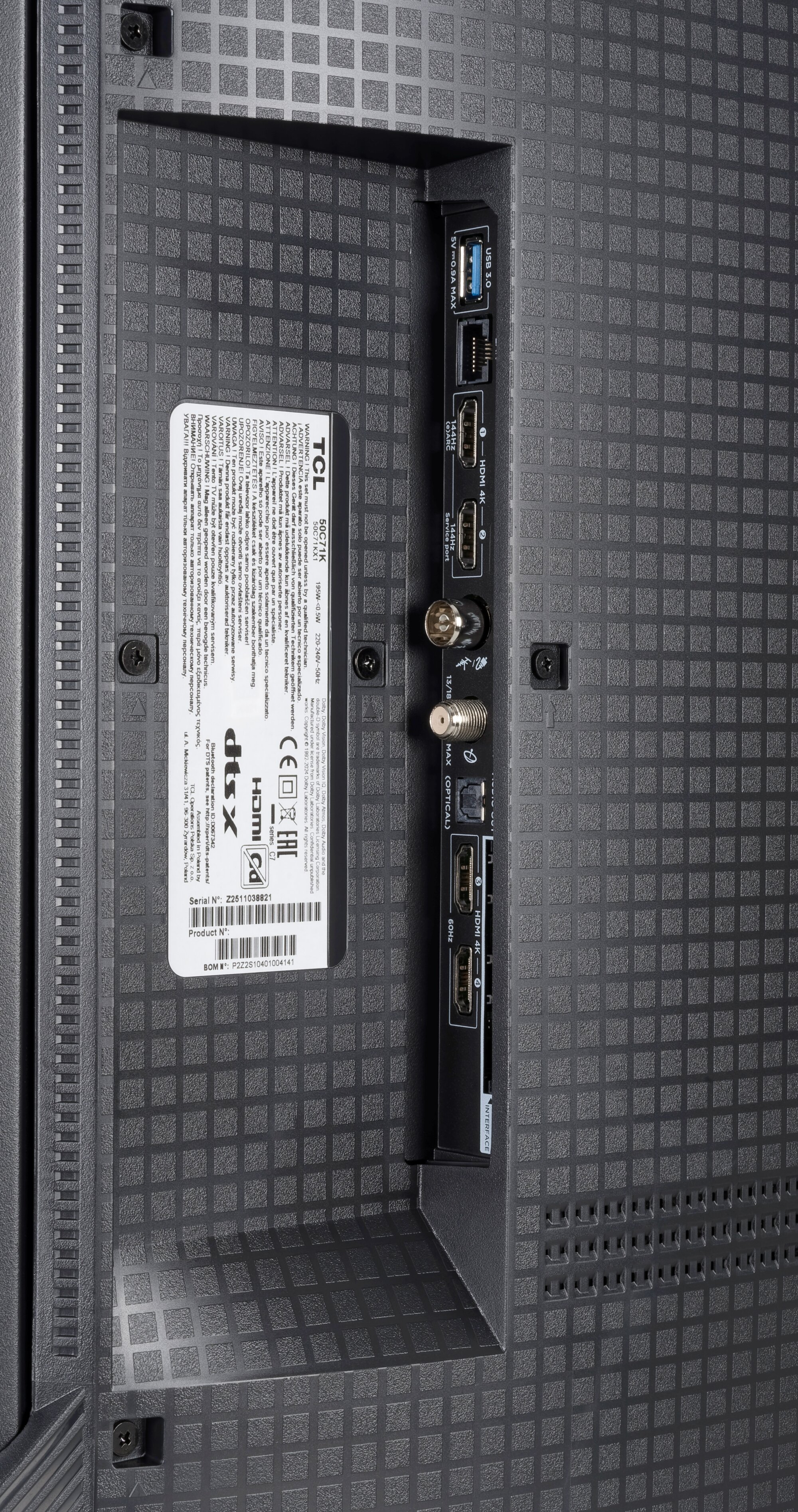TCL 50C7K Anschlüsse