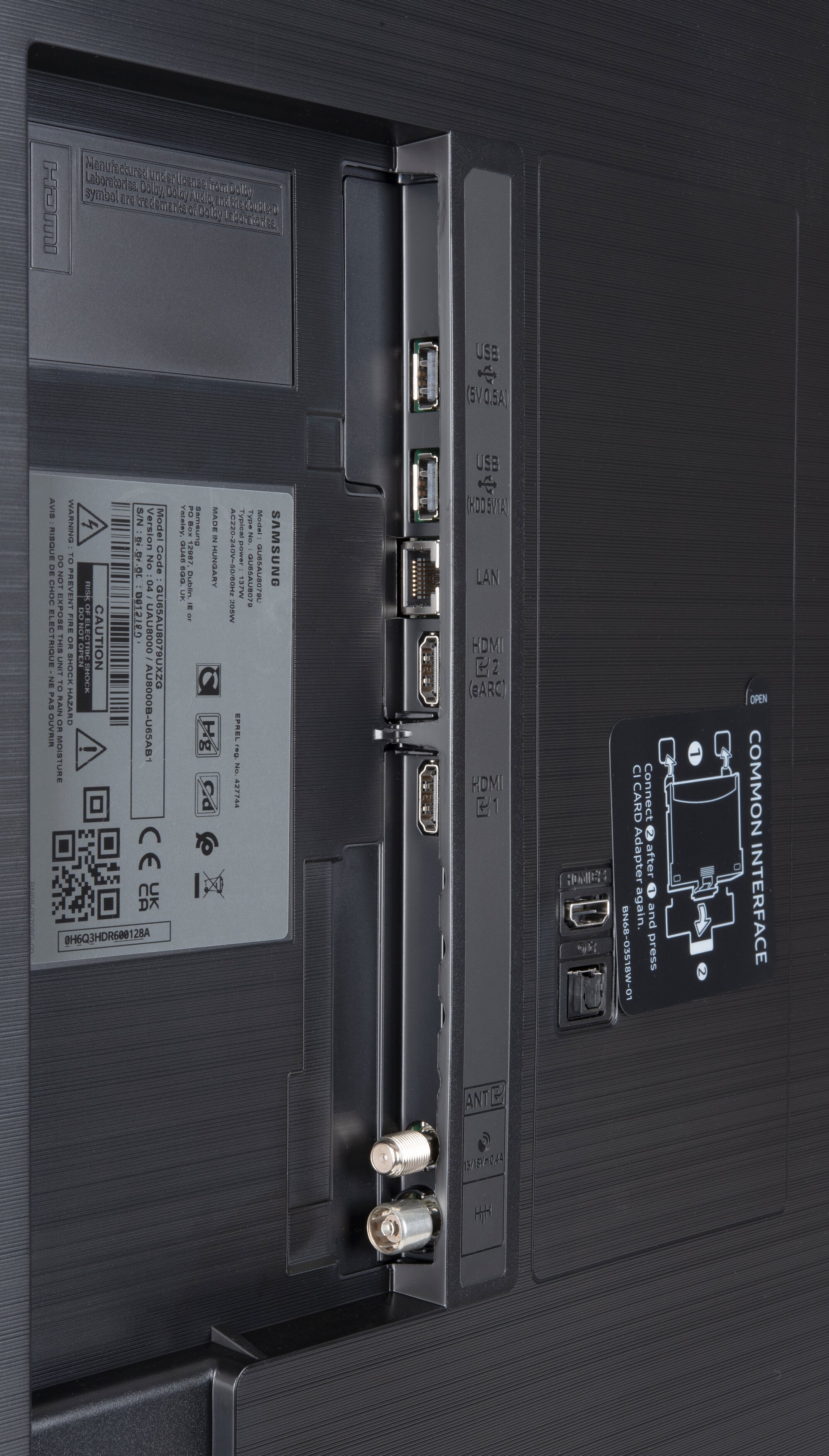 Samsung GU65AU8079U Anschlüsse