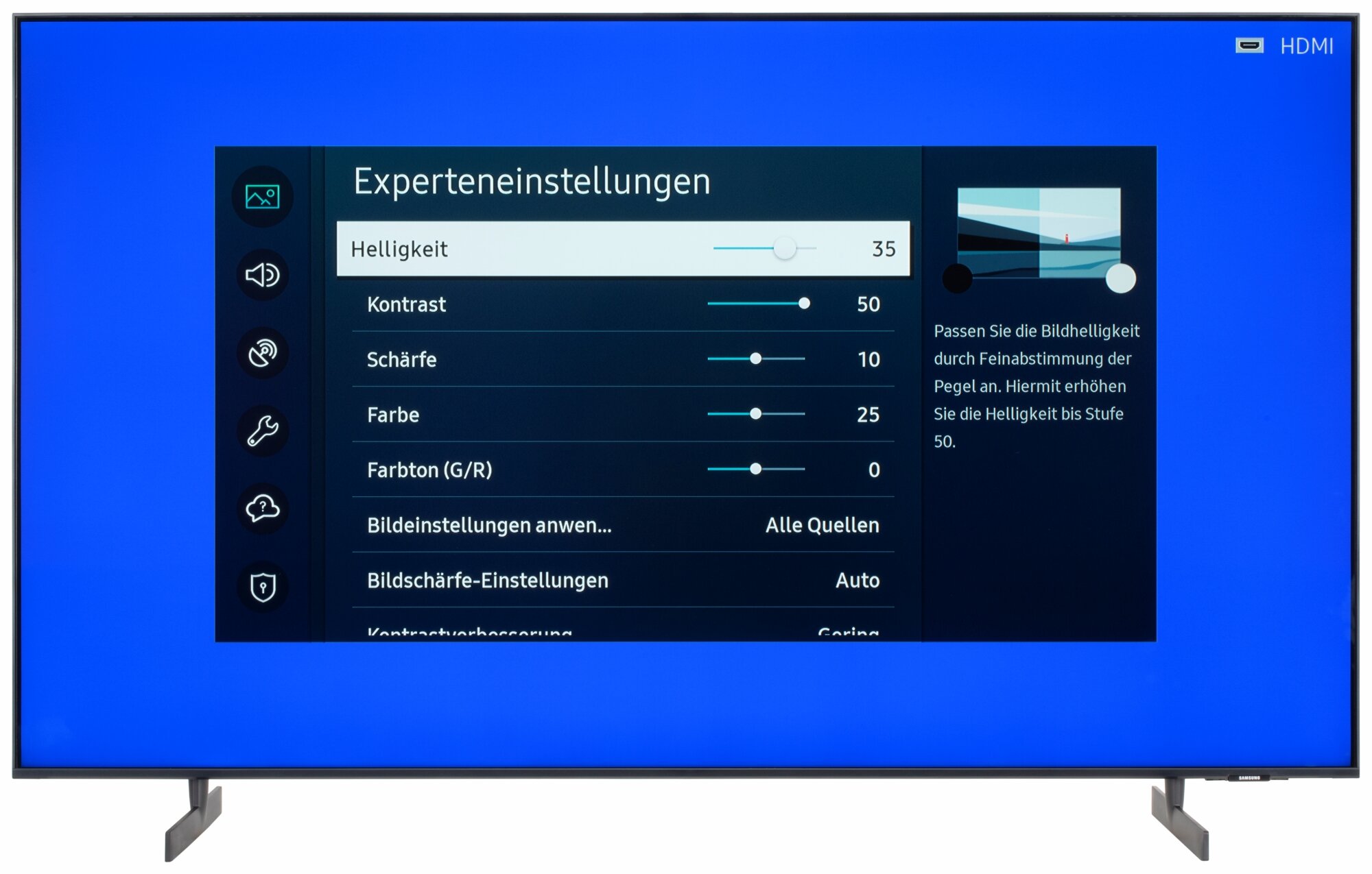 Samsung GU65AU8079U Bildschirmmenü
