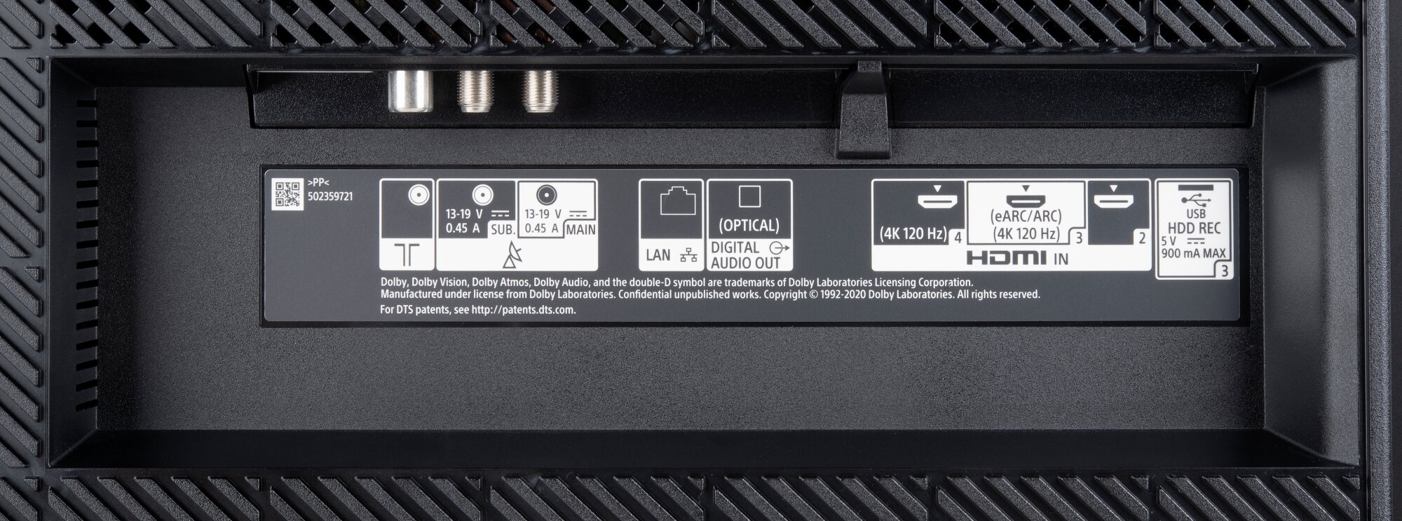 Sony XR-55A80J weitere Anschlüsse