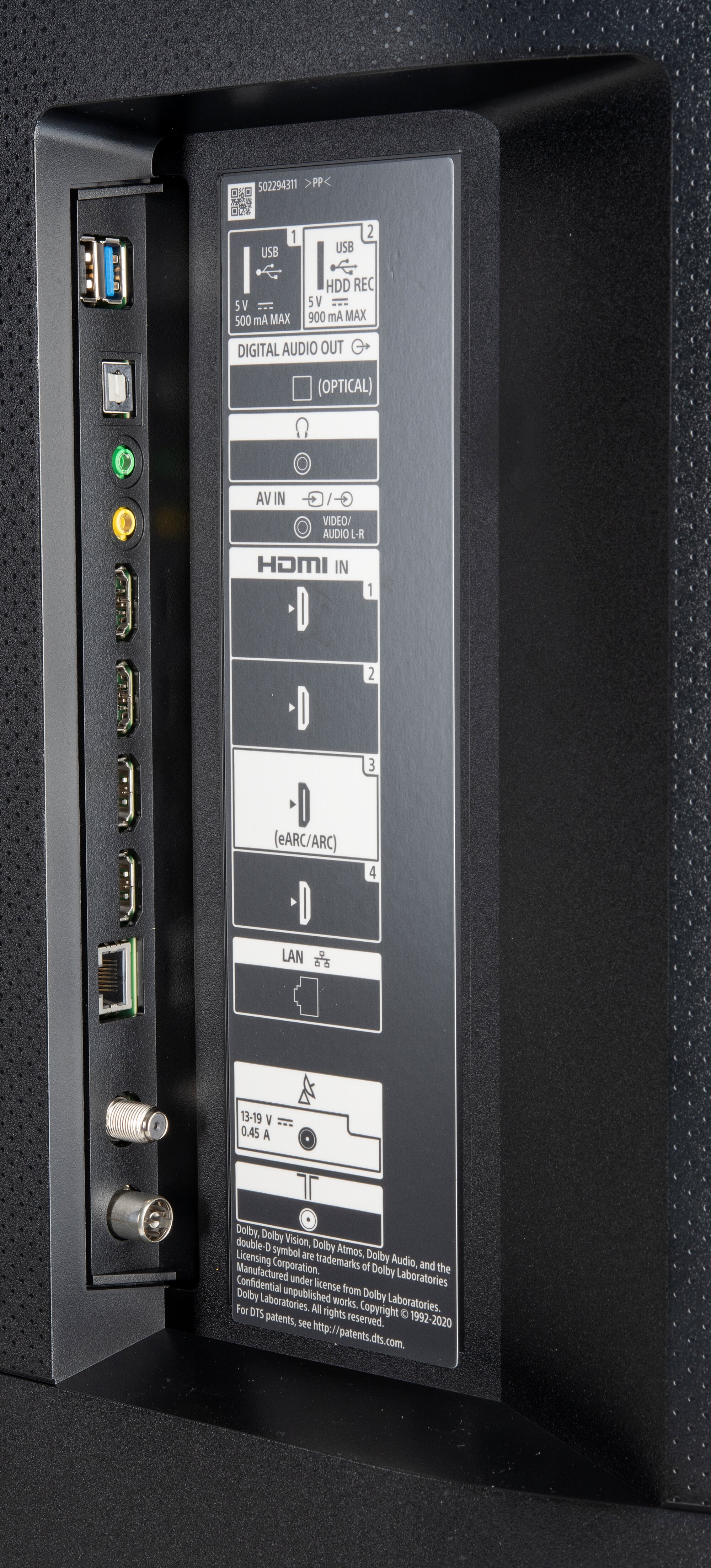 Sony KD-65X80J Anschlüsse