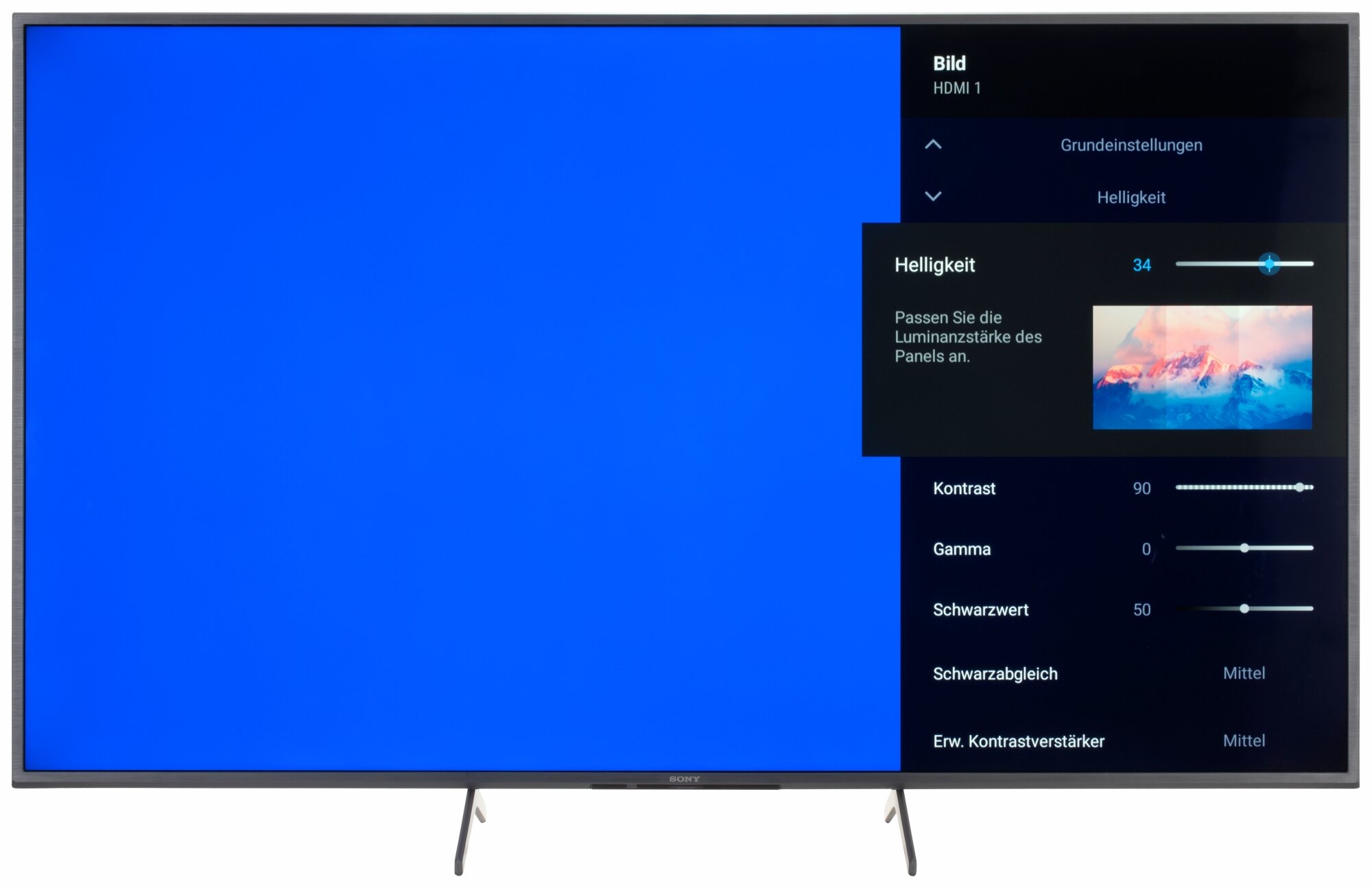 Sony KD-65X80J Bildschirmmenü
