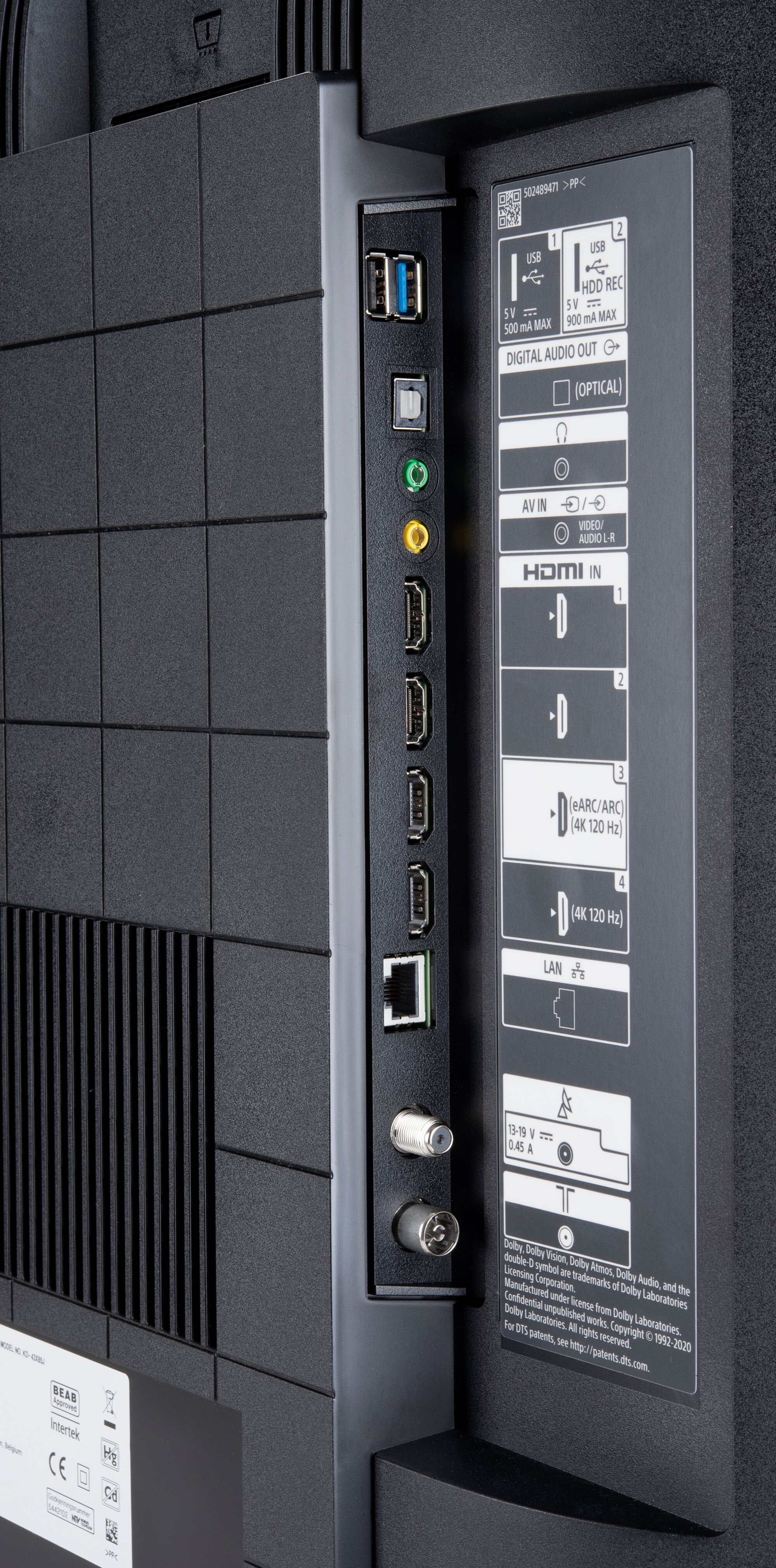 Sony KD-43X85J Anschlüsse