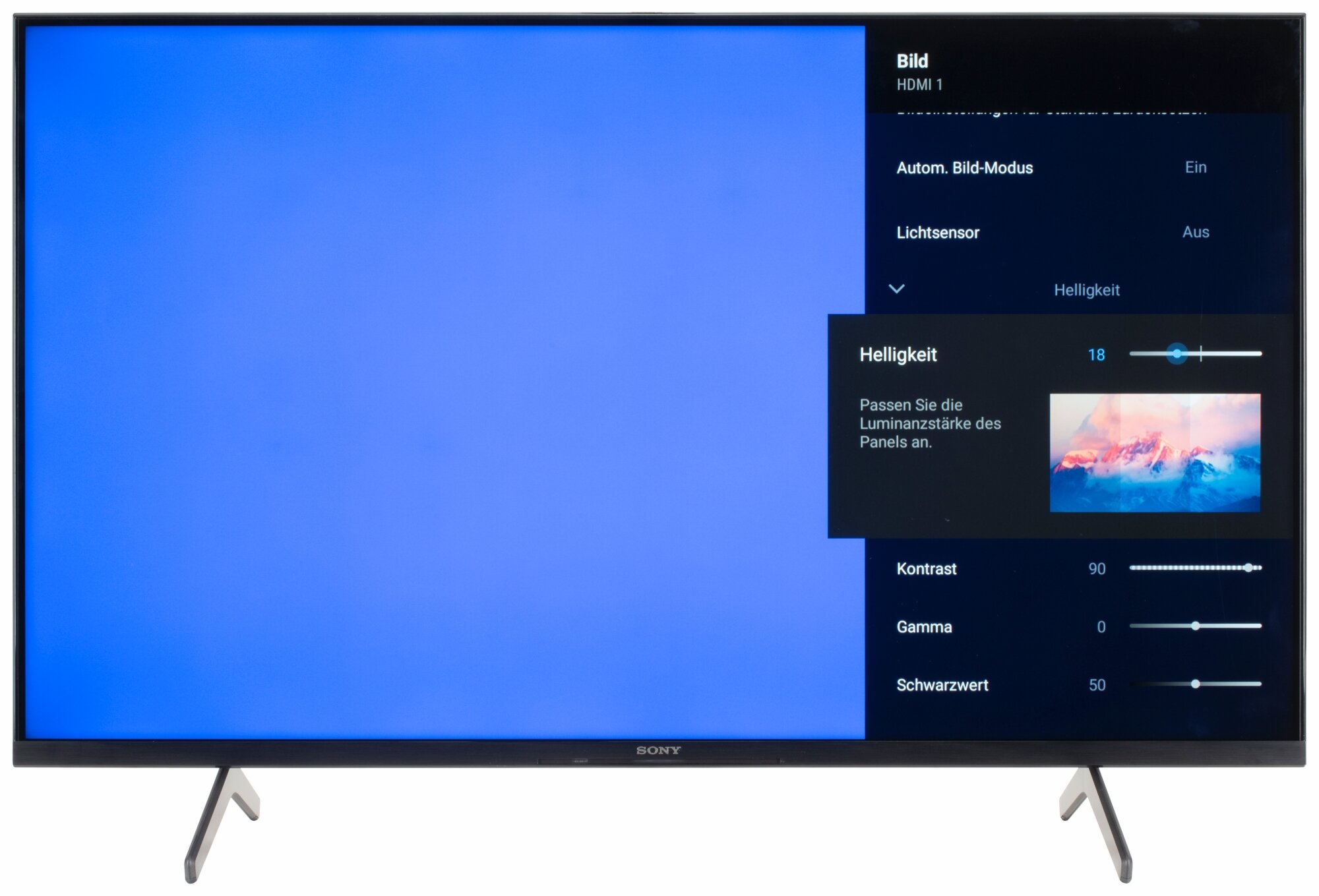 Sony KD-43X85J Bildschirmmenü