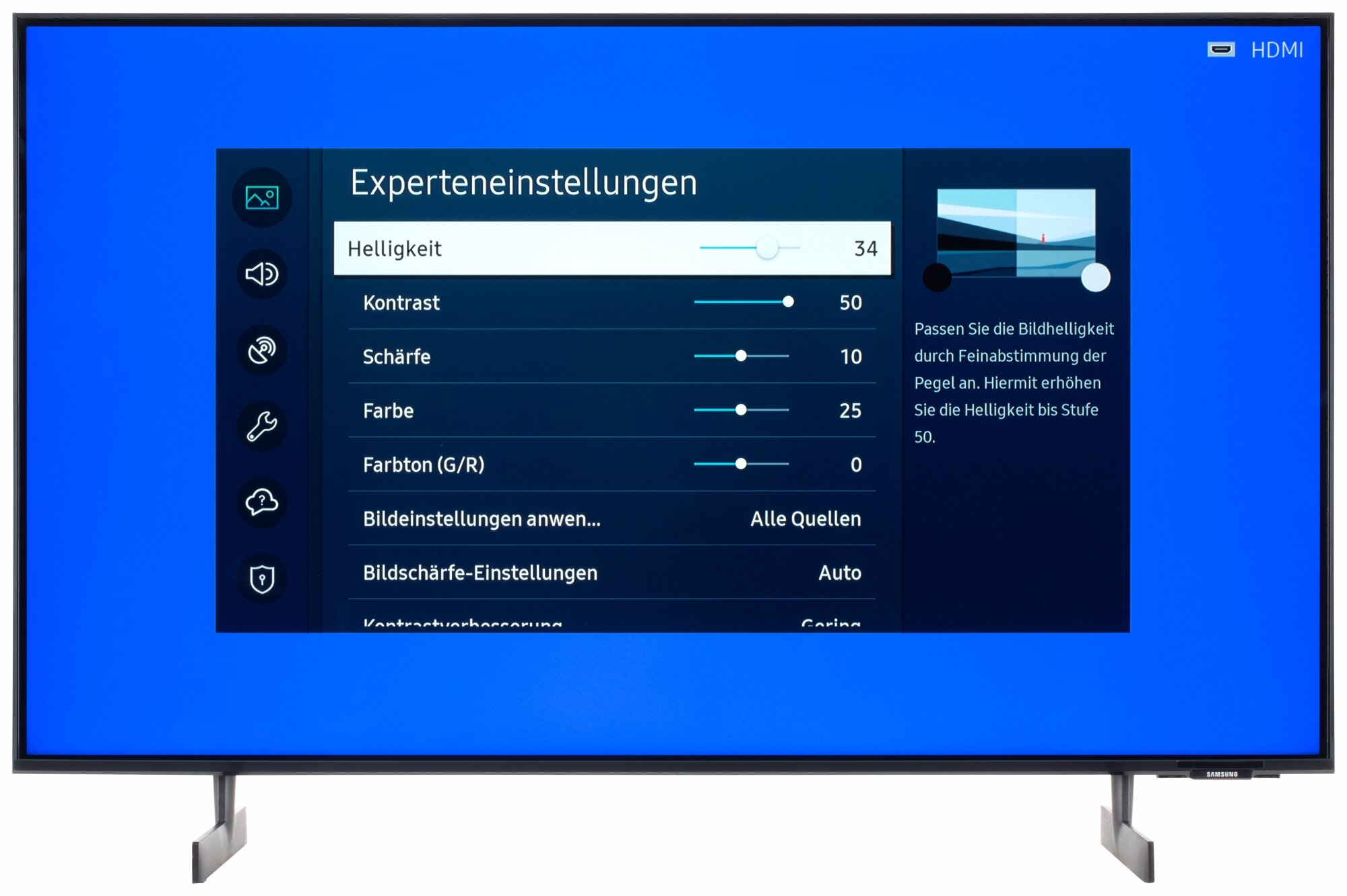 Samsung GU43AU8079U Bildschirmmenü