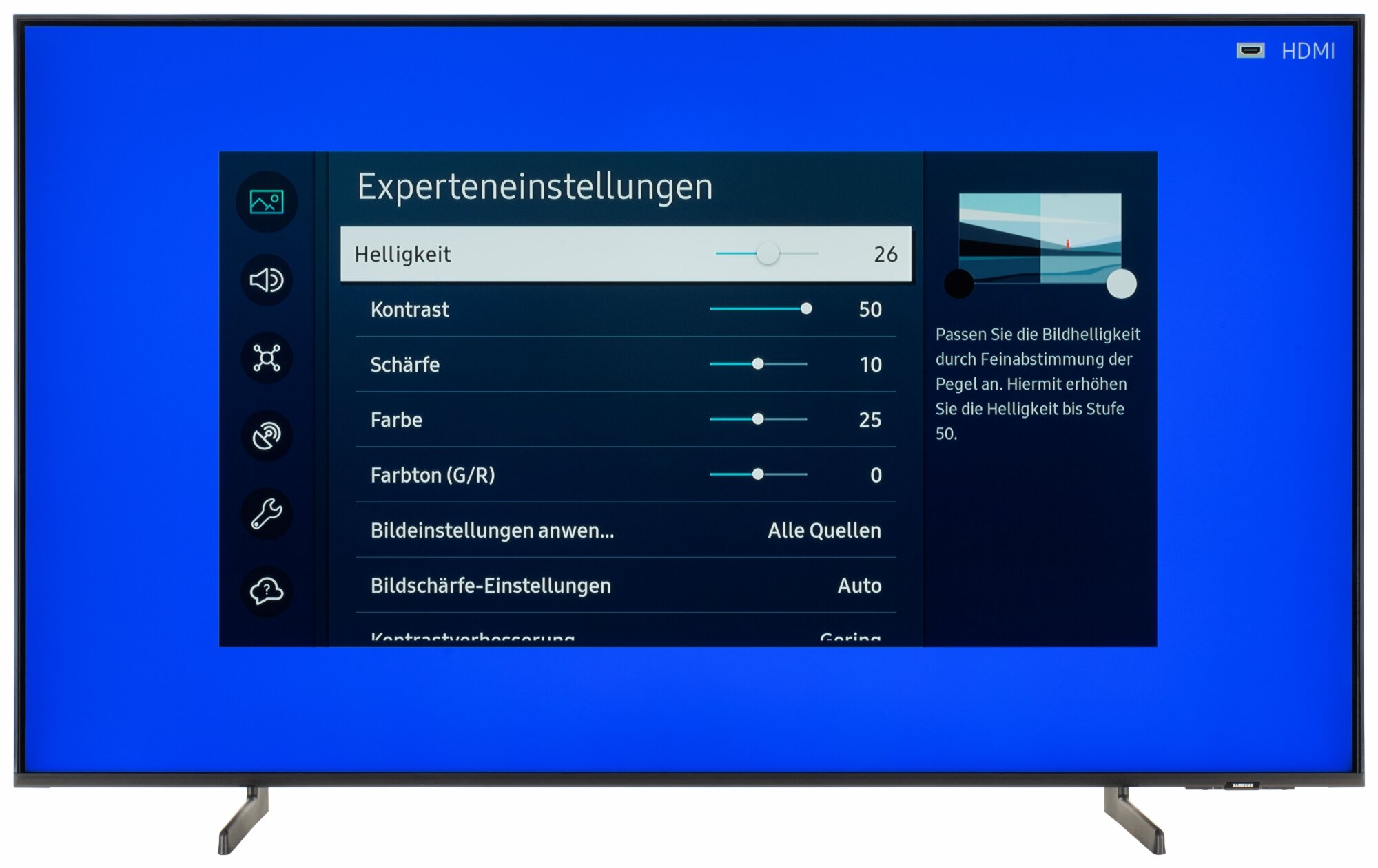 Samsung GQ50Q60BAU Bildschirmmenü