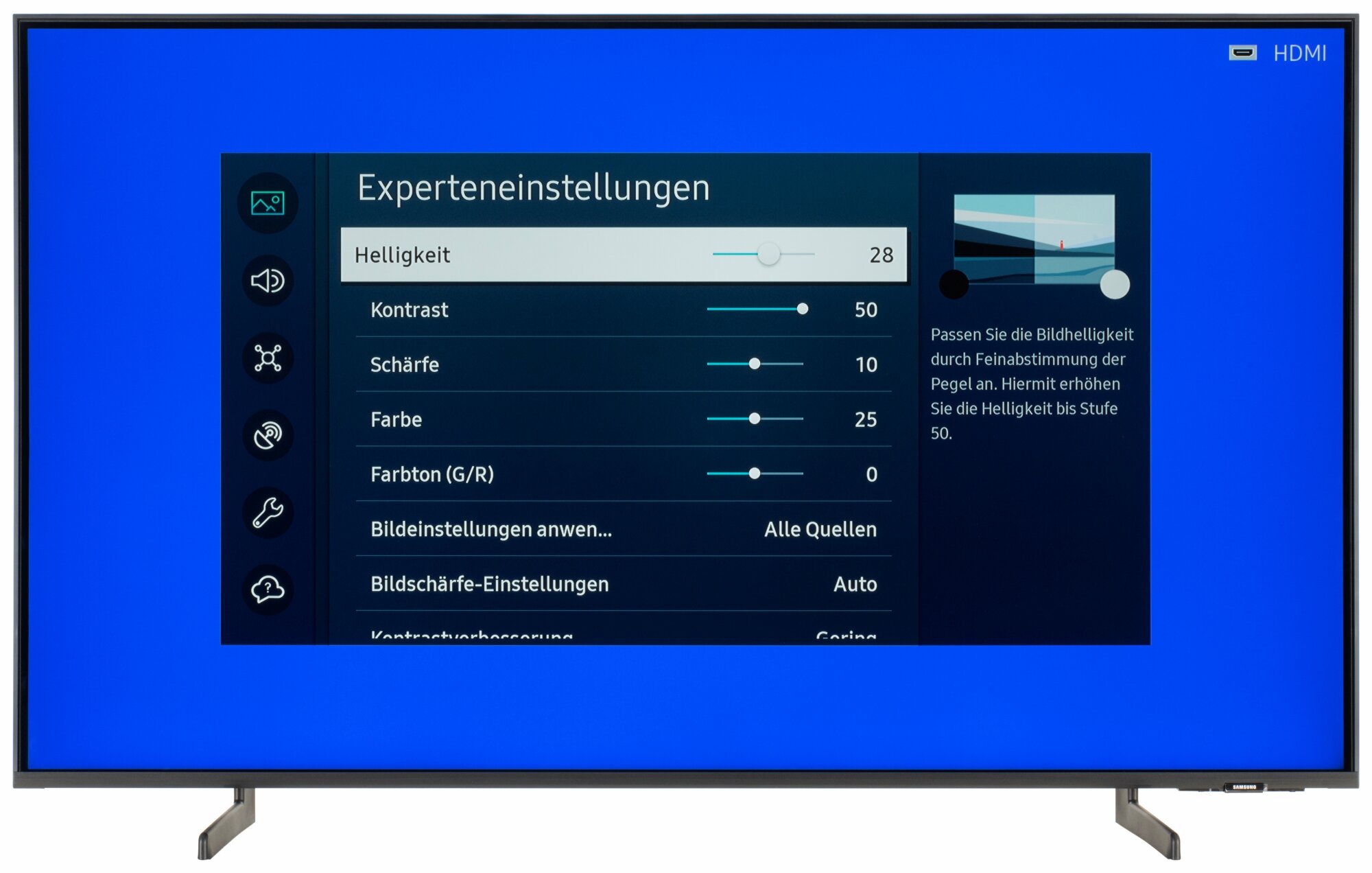 Samsung GQ43Q60BAU Bildschirmmenü