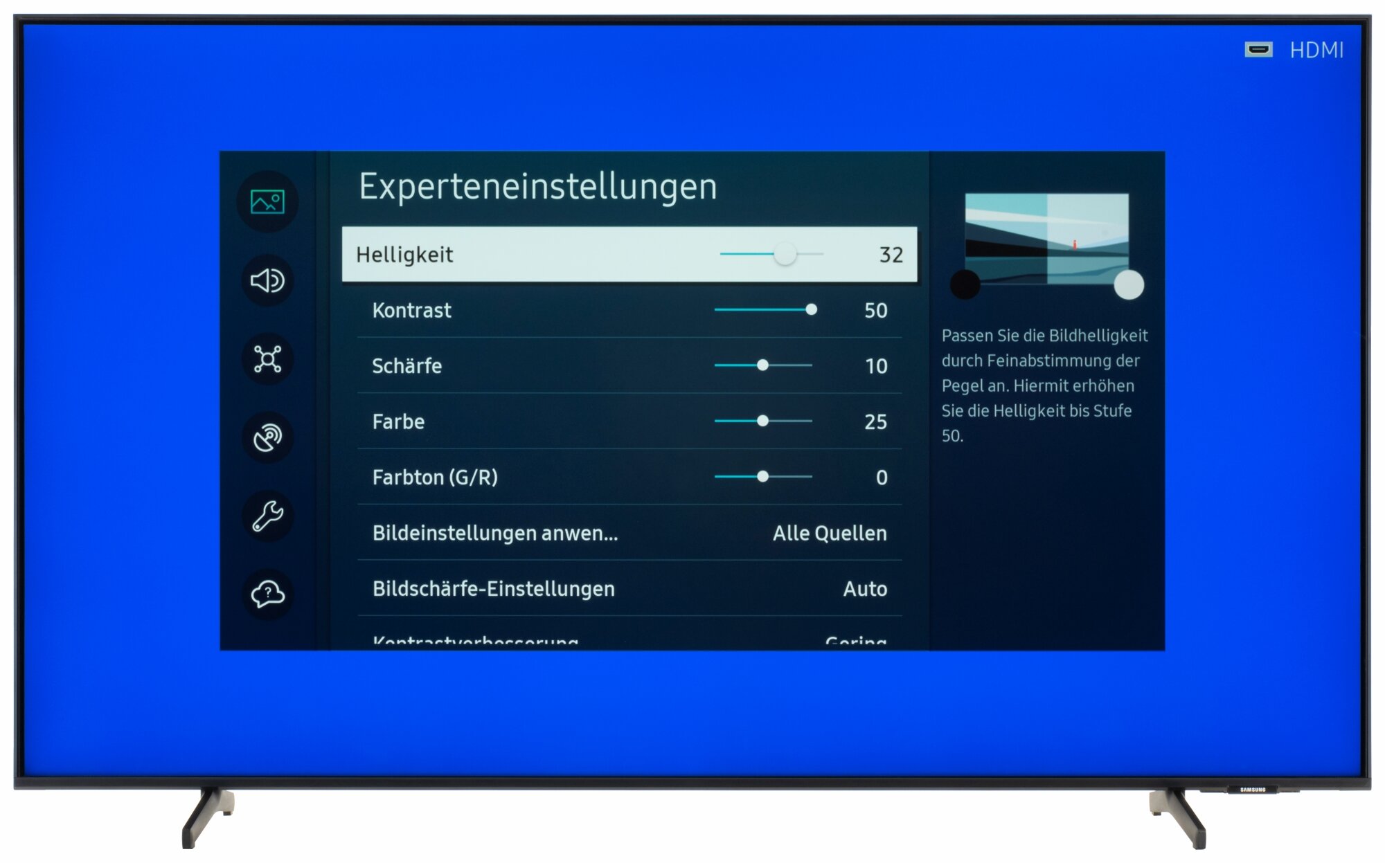 Samsung GU55BU8079U Bildschirmmenü
