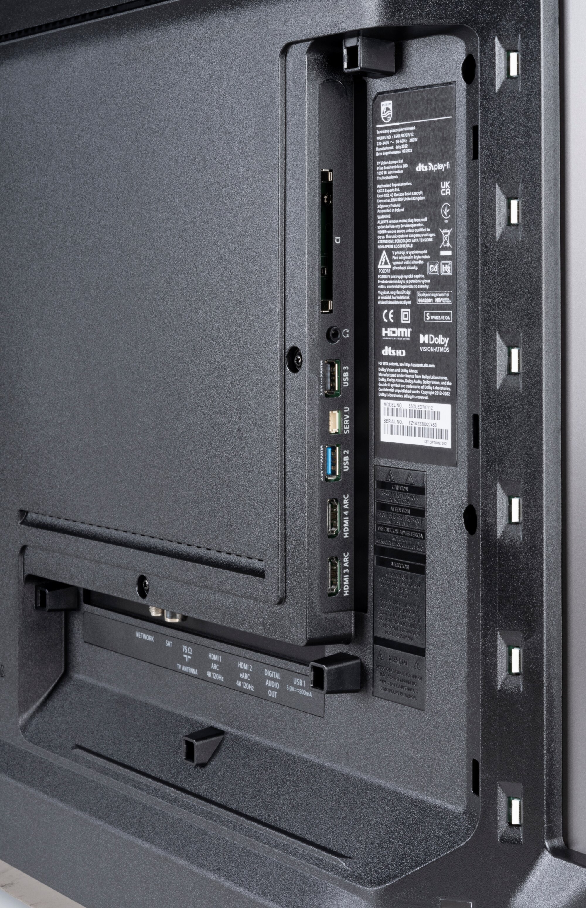 Philips 55OLED707 Anschlüsse