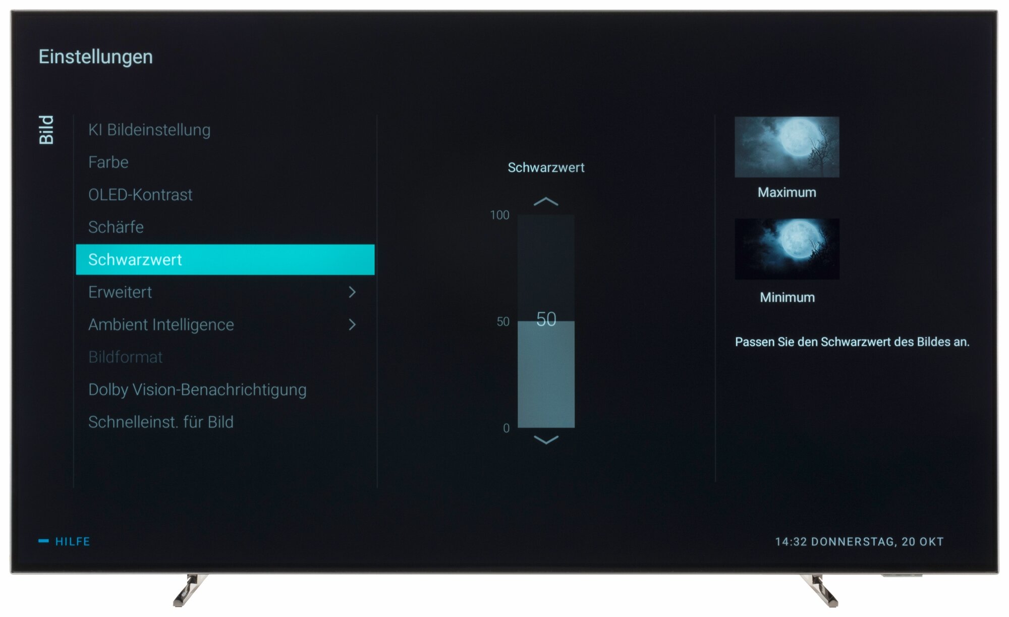 Philips 55OLED707 Bildschirmmenü