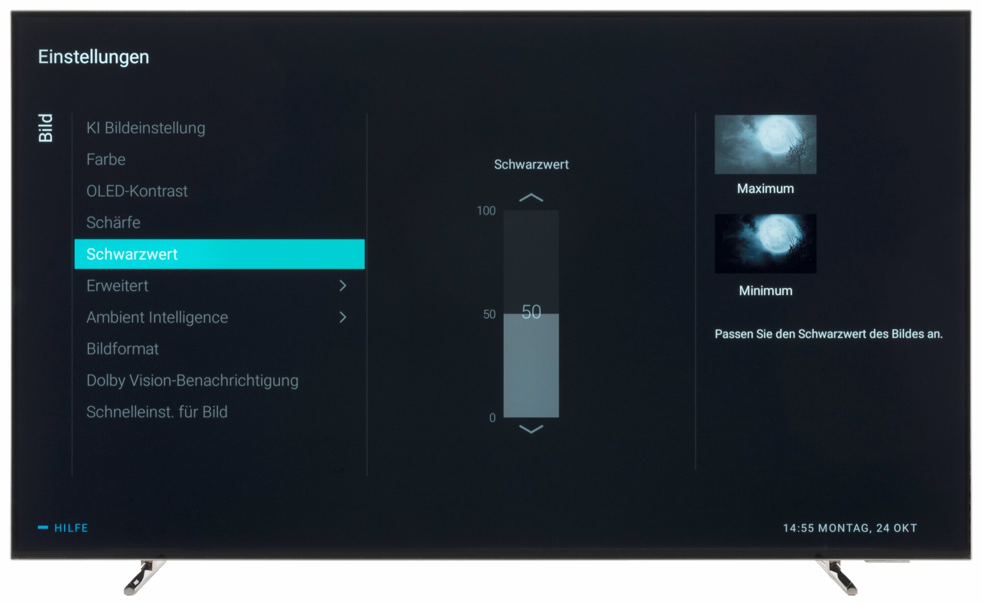 Philips 48OLED707 Bildschirmmenü