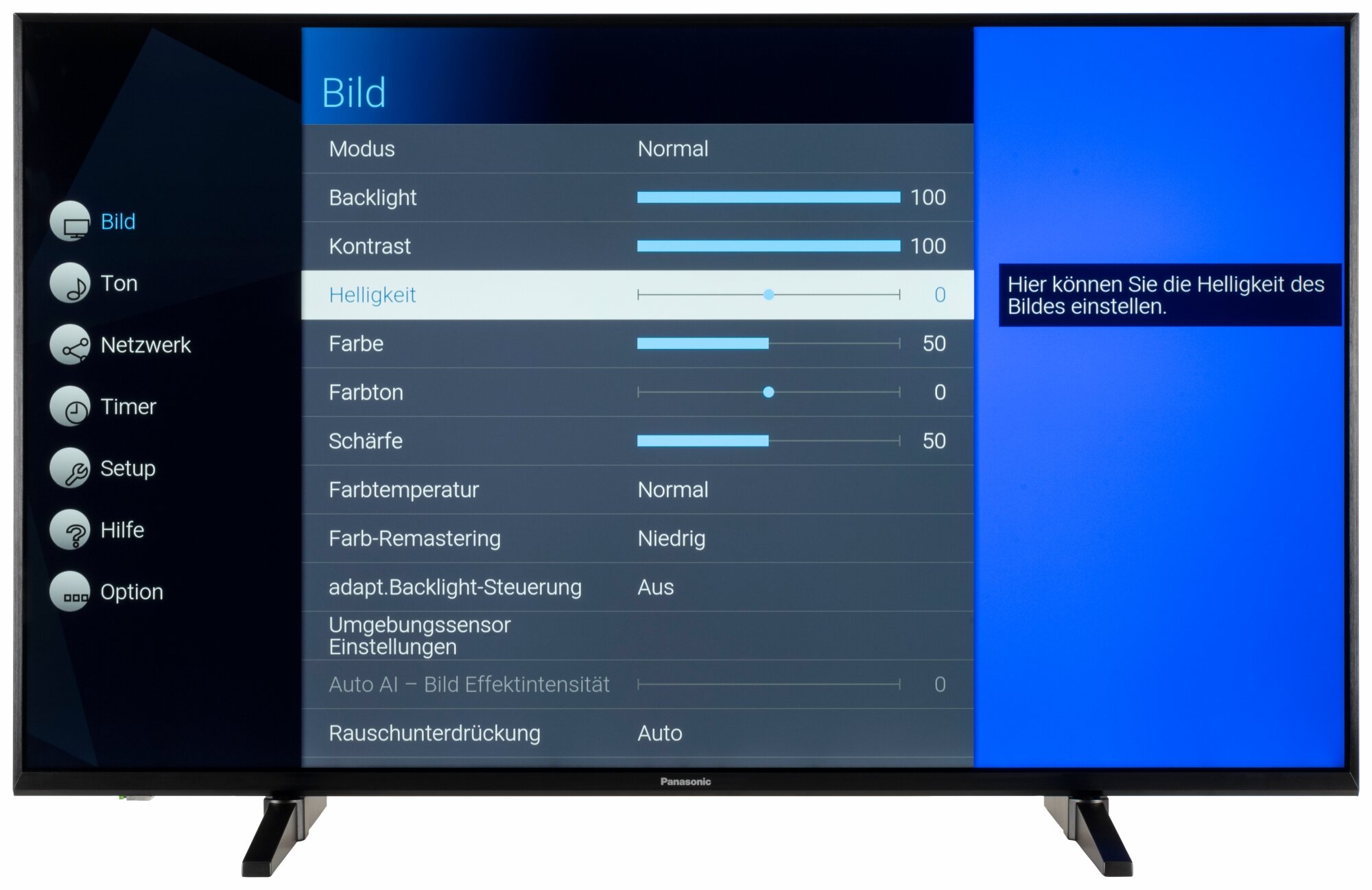 Panasonic TX-43LXW944 Bildschirmmenü