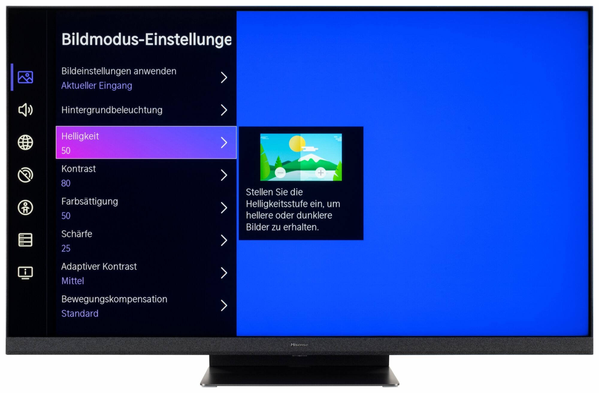 Hisense 55U87HQ Bildschirmmenü
