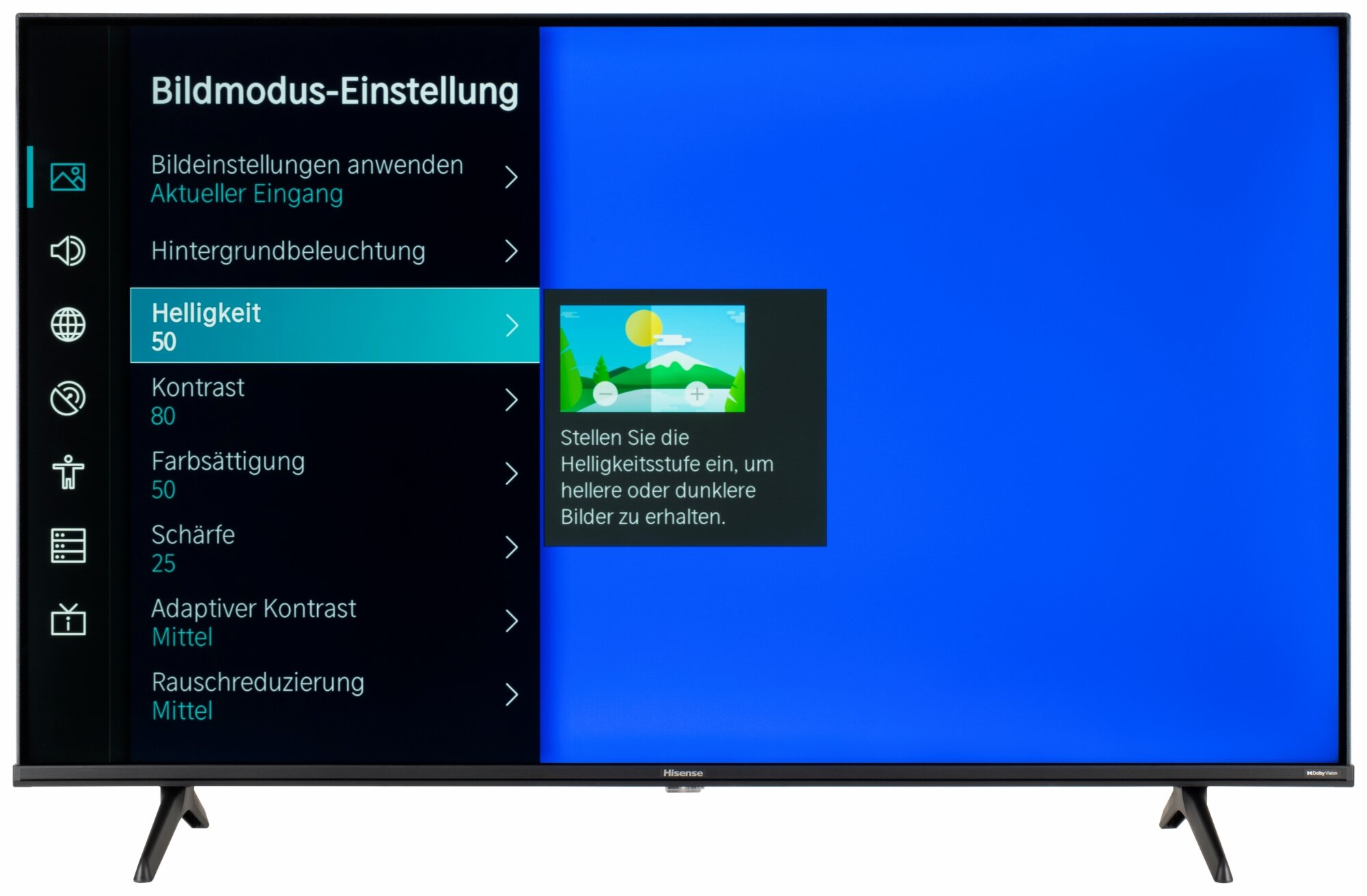 Hisense 43E78HQ Bildschirmmenü