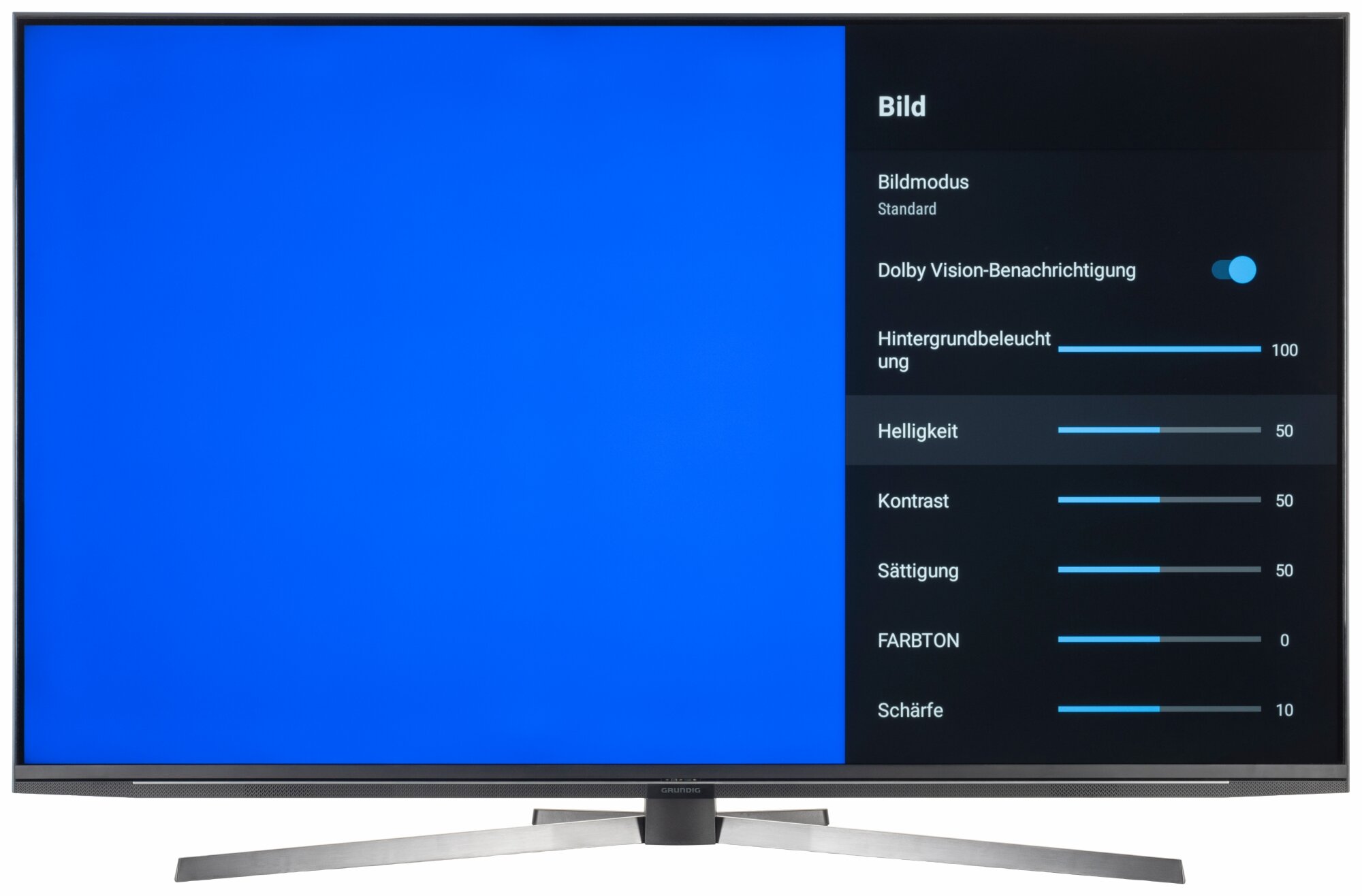 Grundig 65 GUB 8250 Bildschirmmenü