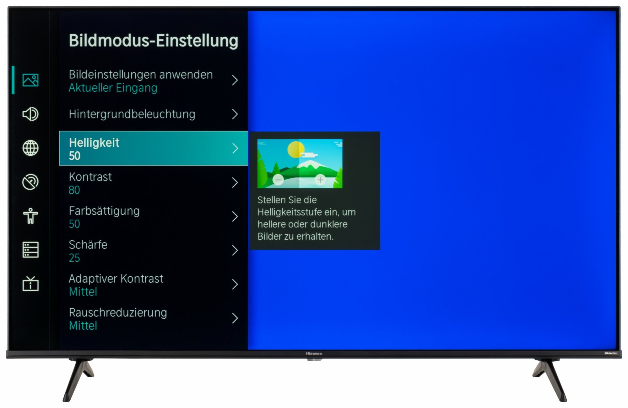 Hisense 50E78HQ Bildschirmmenü