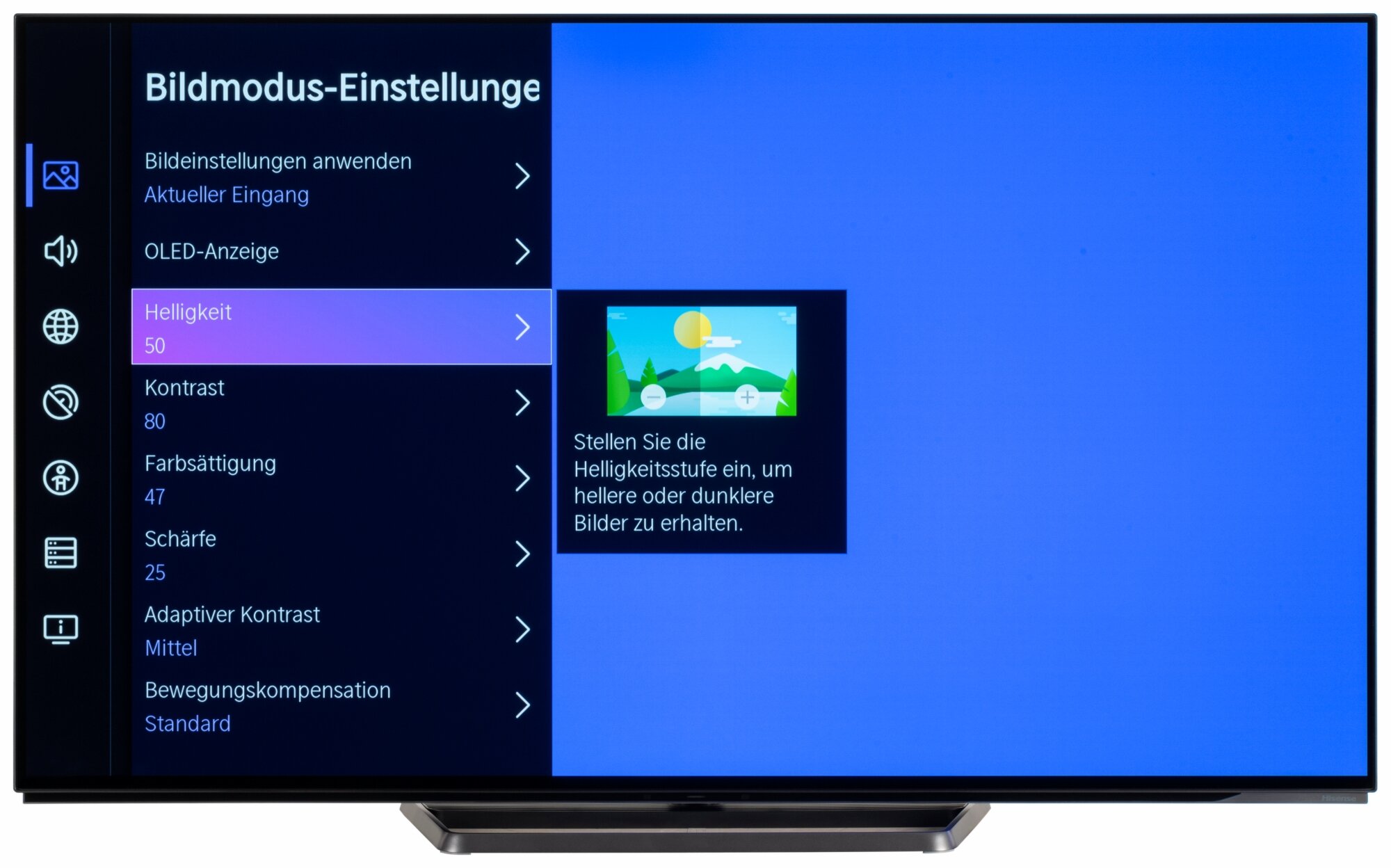 Hisense 55A85H Bildschirmmenü