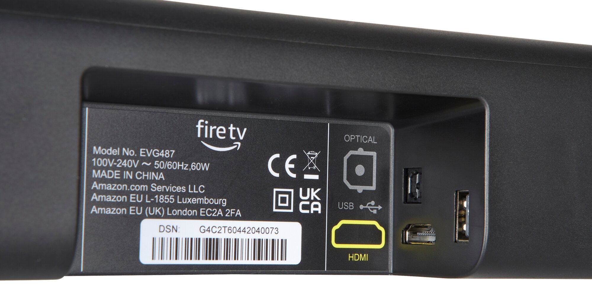 Amazon Fire TV Soundbar Anschluesse
